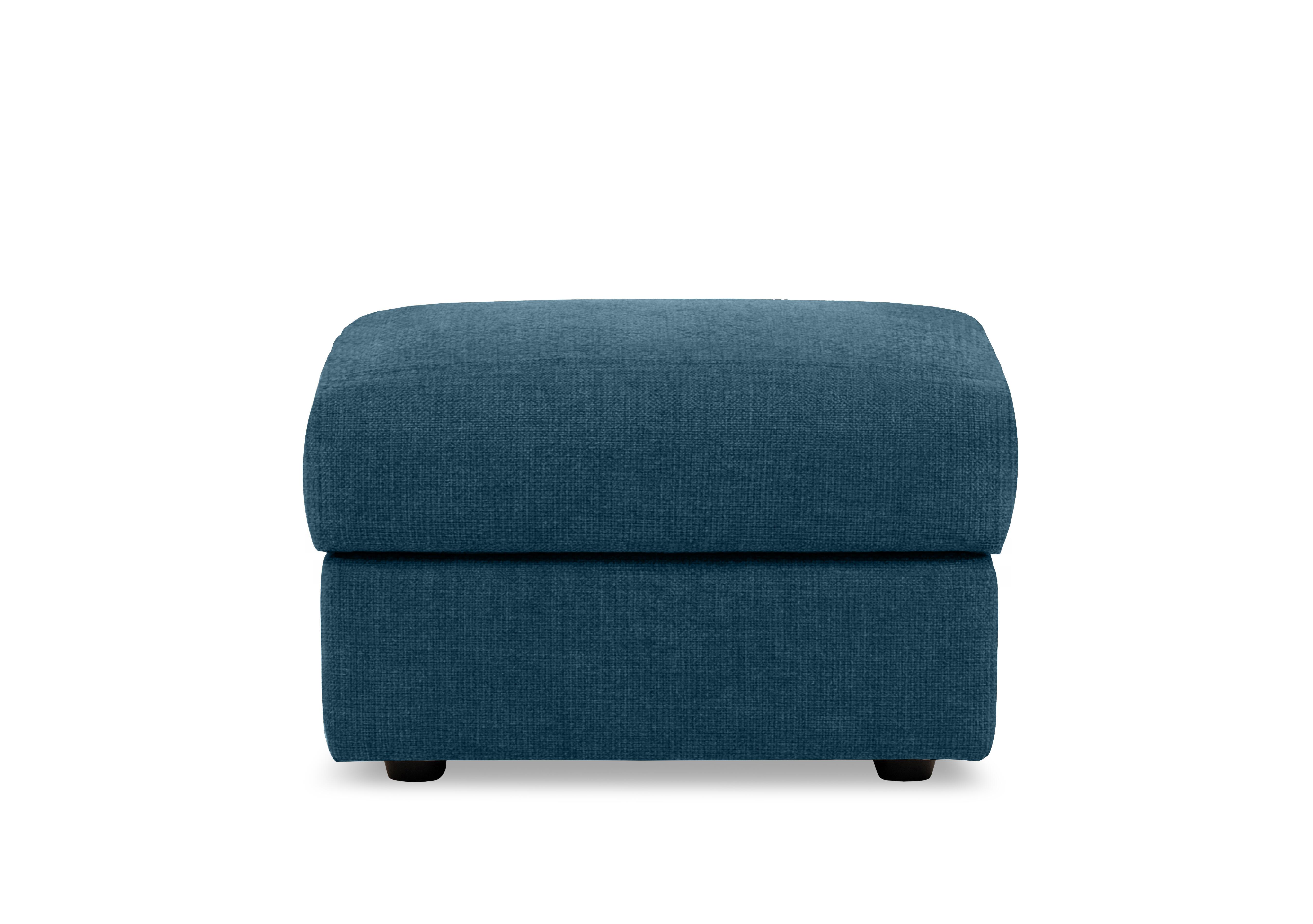 Bella Rectangular Fabric Storage Footstool in Baobab Blue 557 on Furniture Village