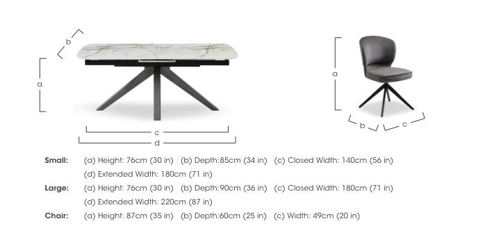 Imperium Pop Up Extending Dining Table and 4 Fabric Swivel Dining Chairs in  on Furniture Village