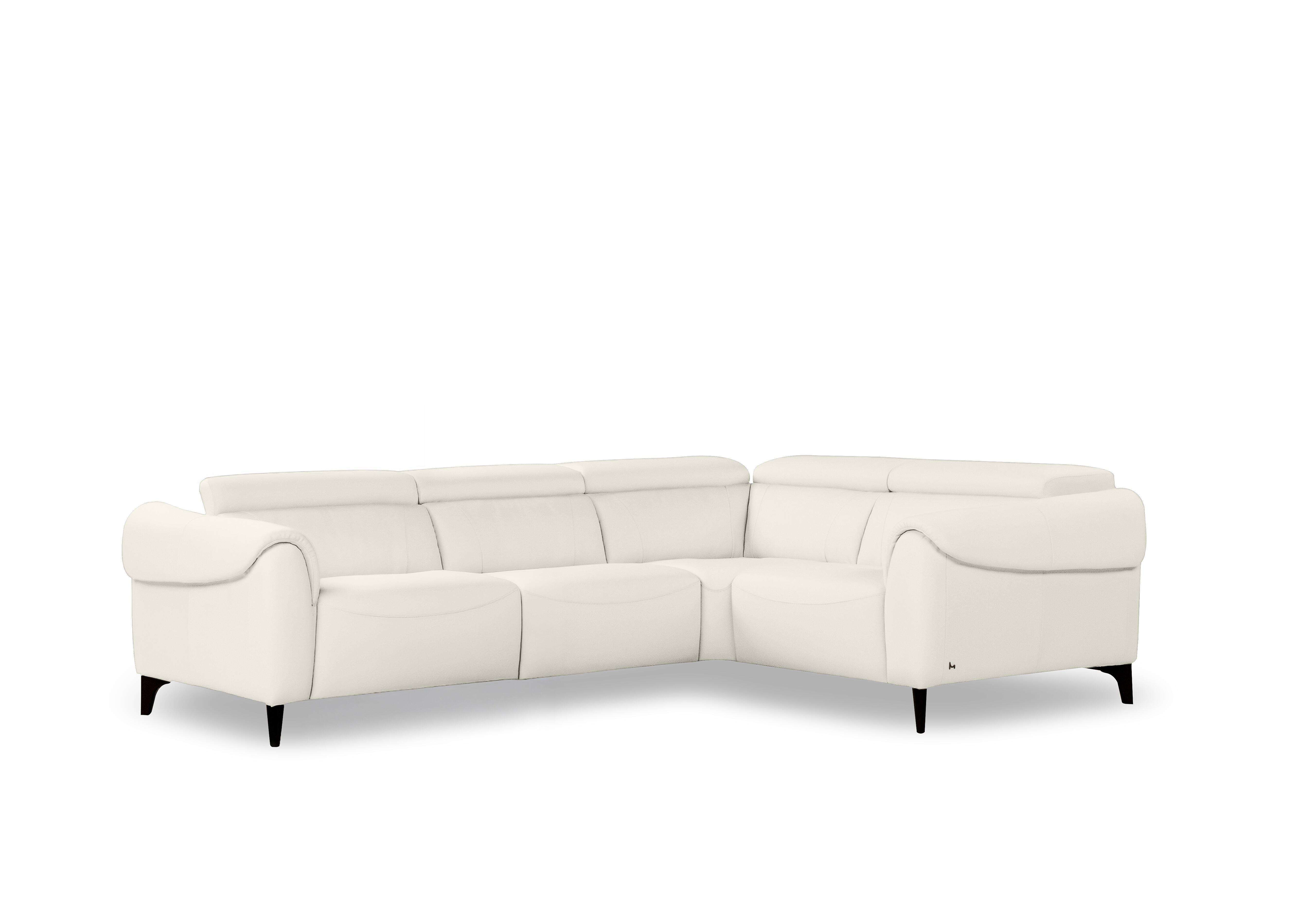Nicole Small Leather Corner Sofa in Botero Bianco 2153 Rw on Furniture Village