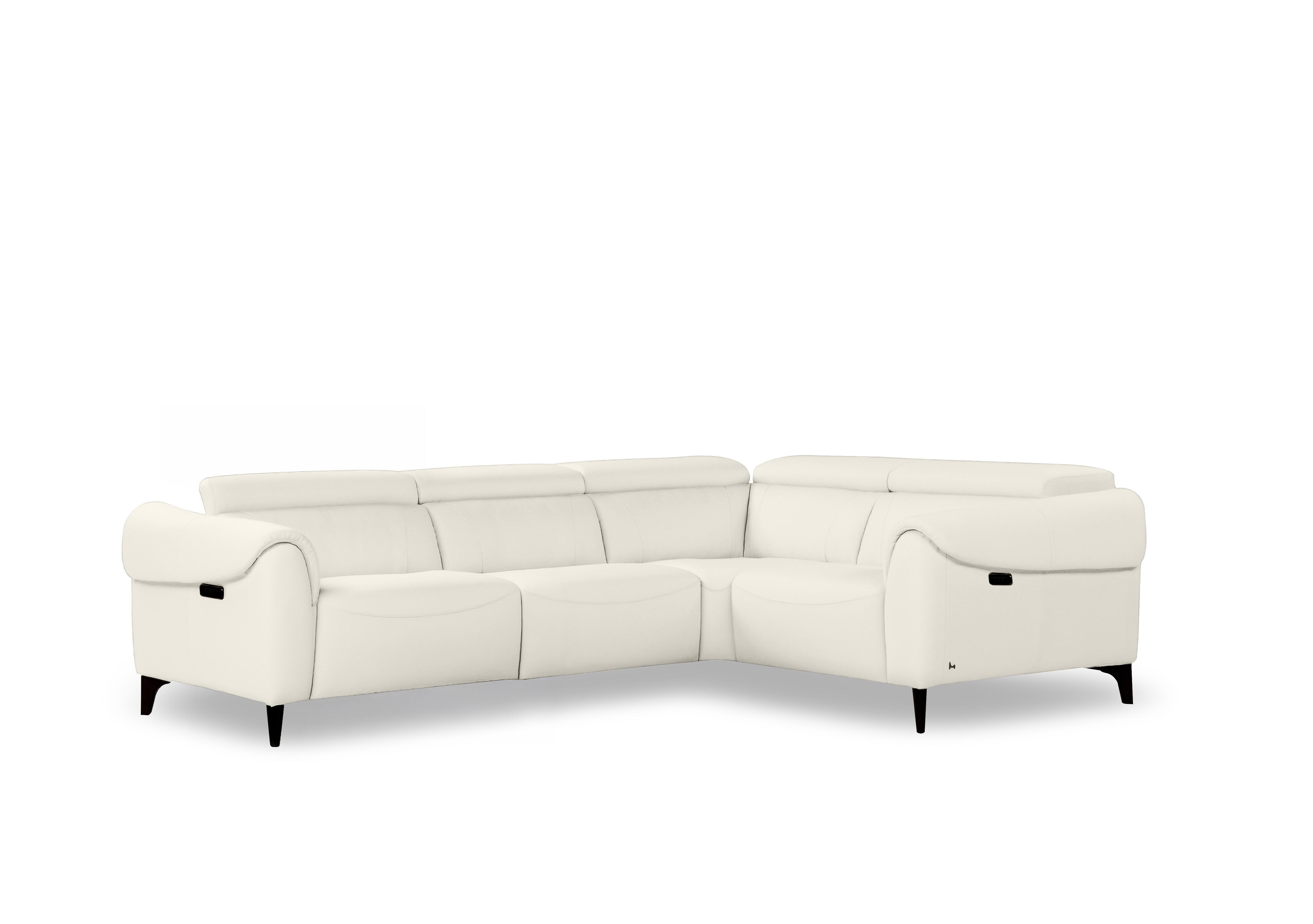 Nicole Small Leather Corner Sofa in Botero Bianco 2153 Rw on Furniture Village