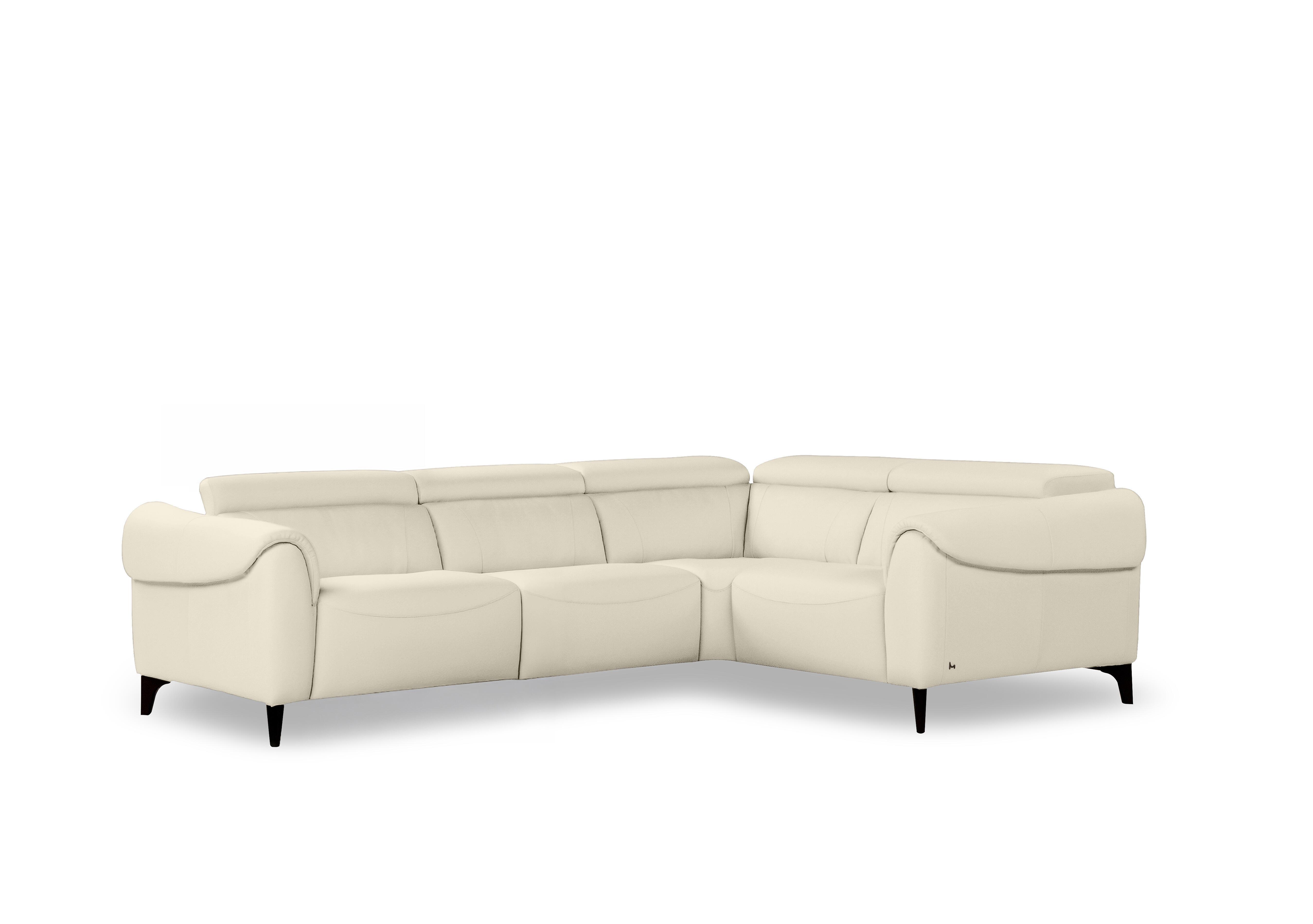 Nicole Small Leather Corner Sofa in Mars Bianco 1600 Rw on Furniture Village