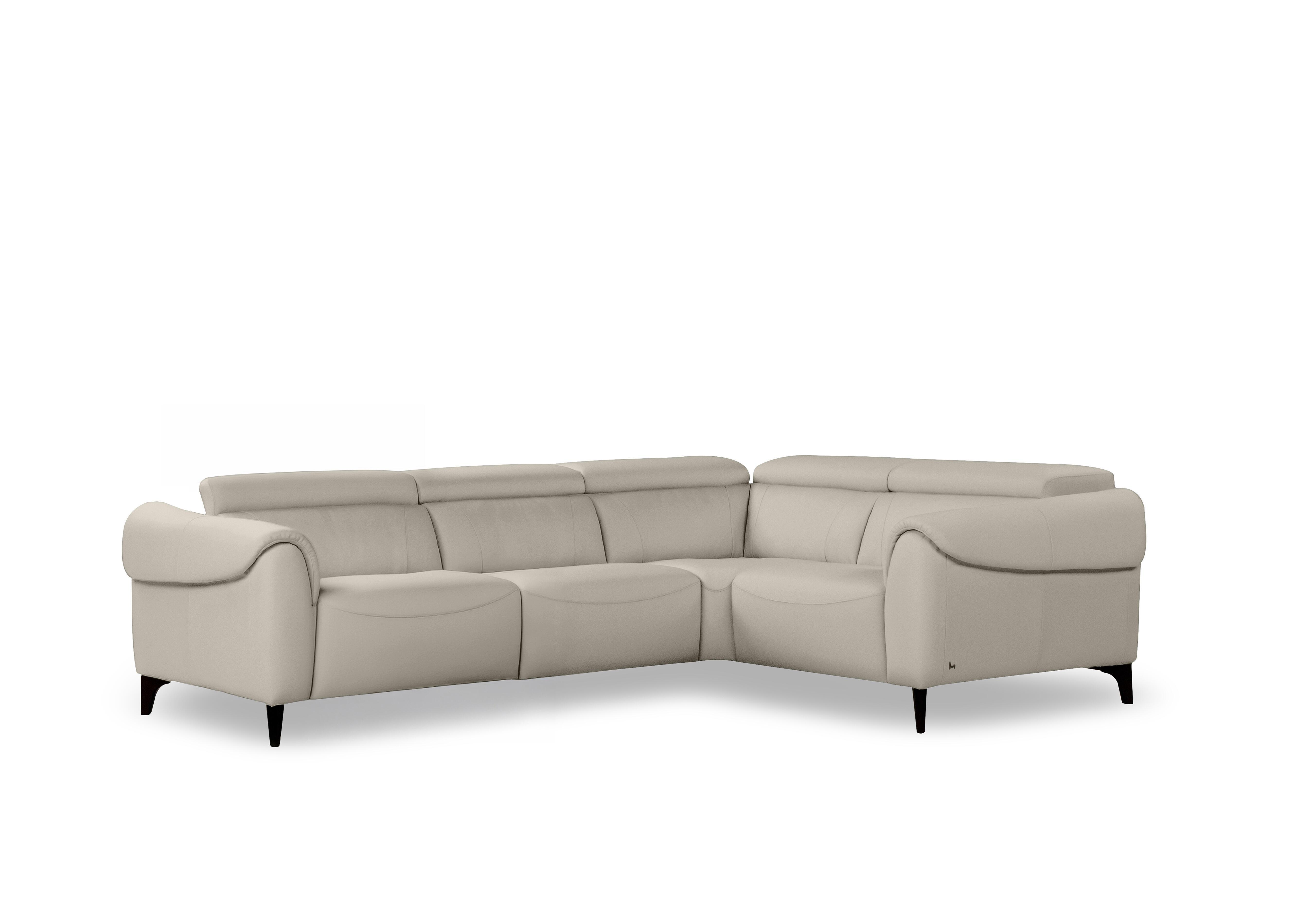 Nicole Small Leather Corner Sofa in Torello Ice 371 Rw on Furniture Village
