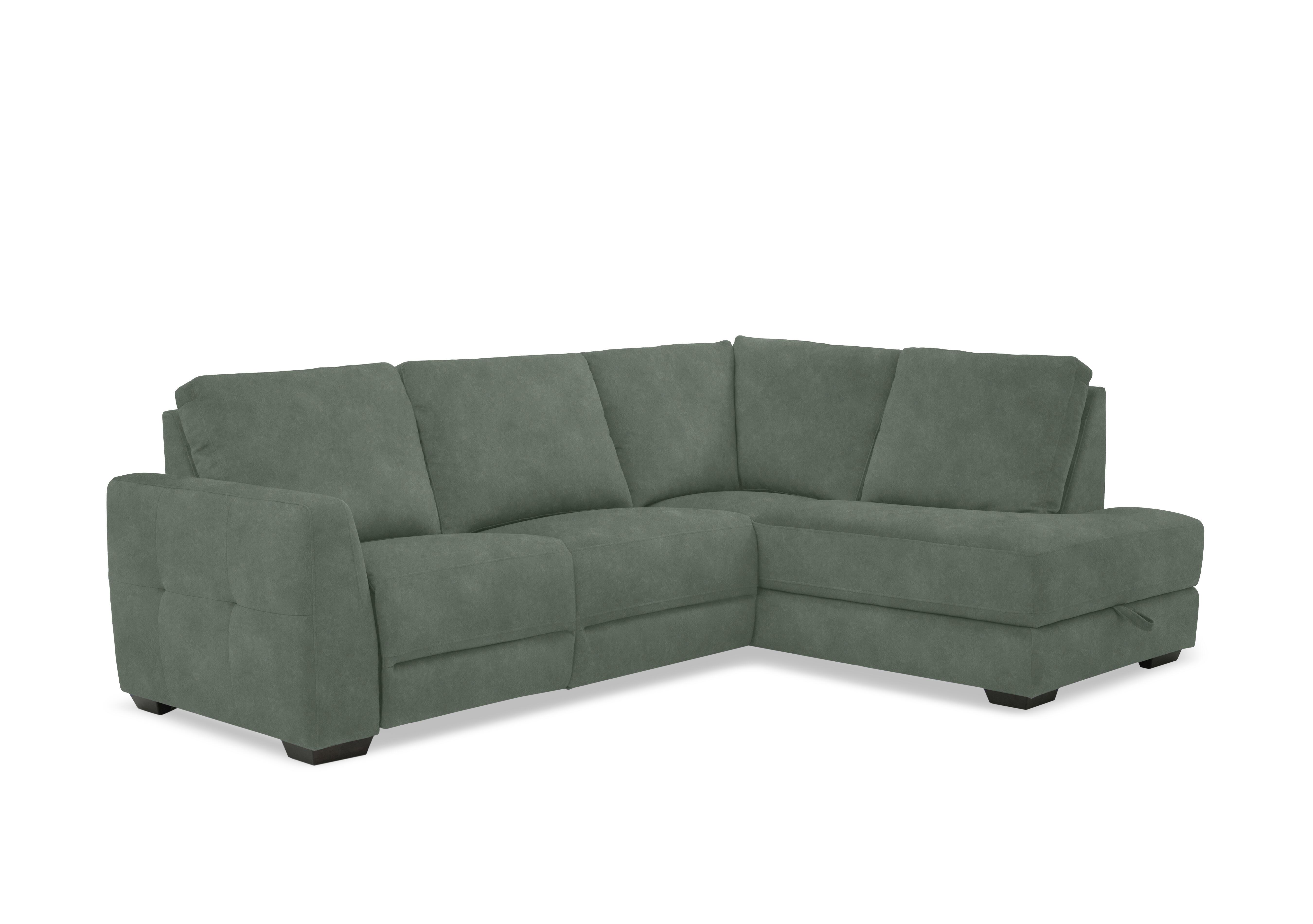 Dinky Fabric Corner Sofa with Storage Chaise End in Dexter Fern 43514 on Furniture Village