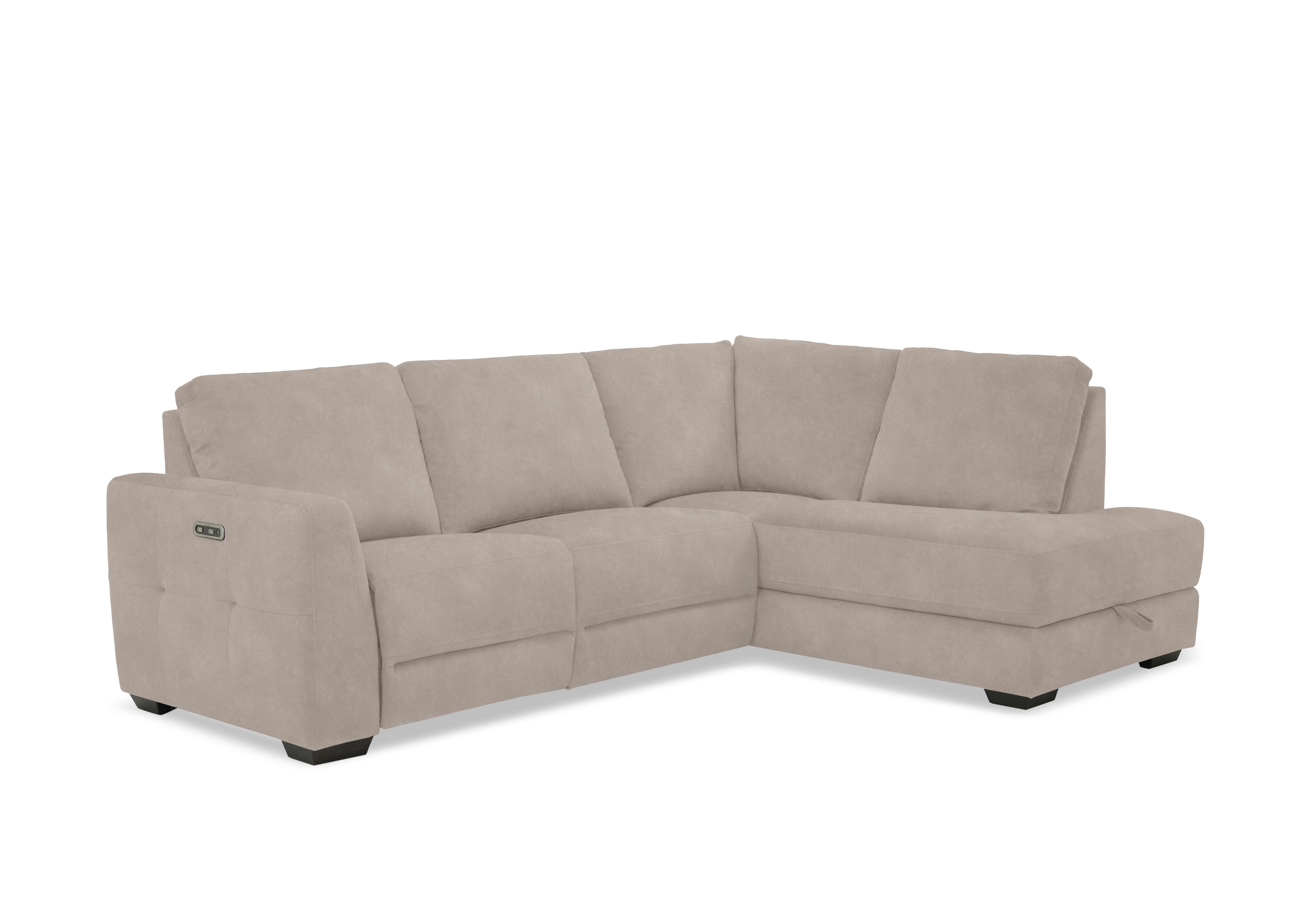 Dinky Fabric Corner Sofa with Storage Chaise End in Dexter Ivory 43501 on Furniture Village