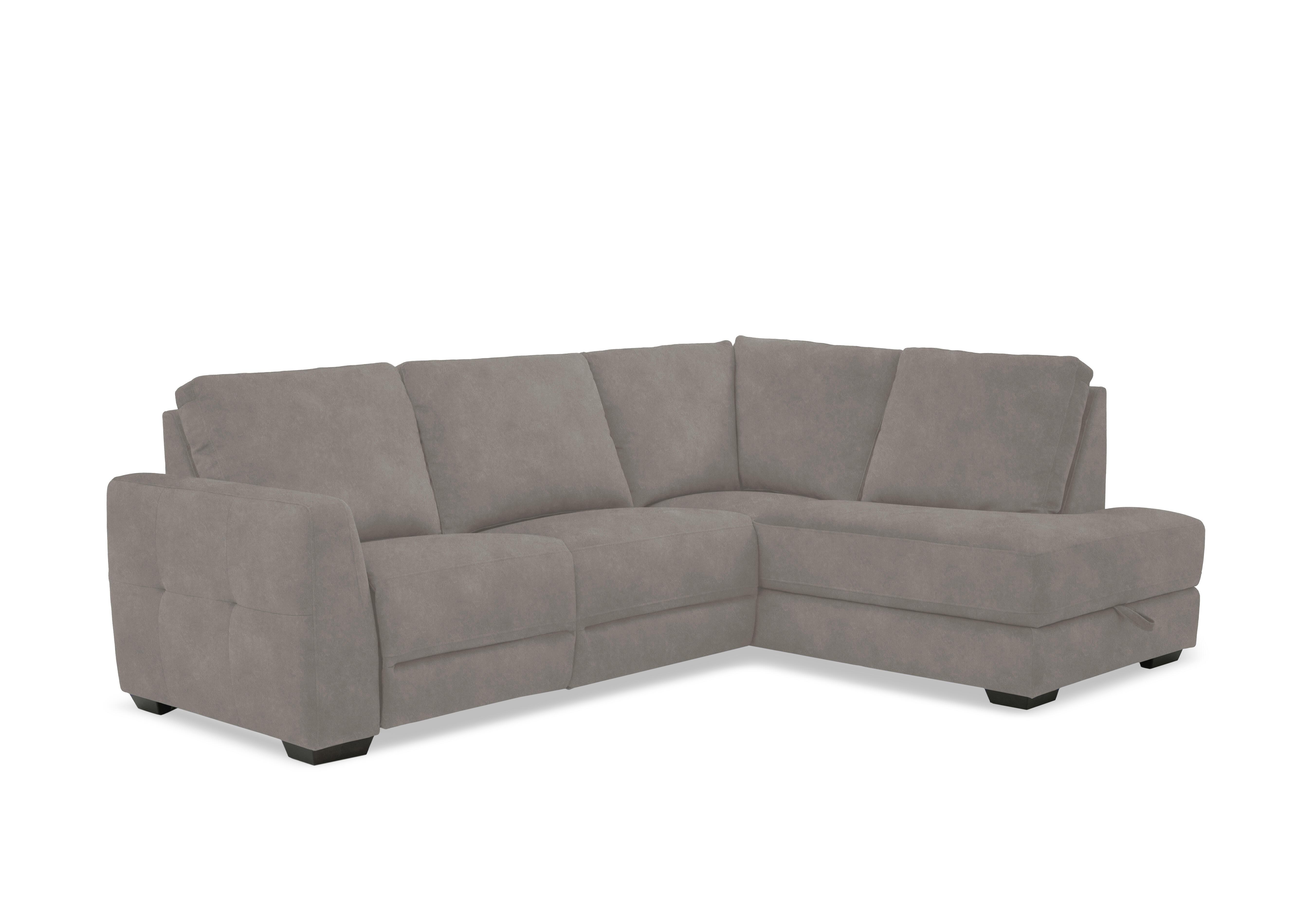 Dinky Fabric Corner Sofa with Storage Chaise End in Dexter Mocha 43504 on Furniture Village