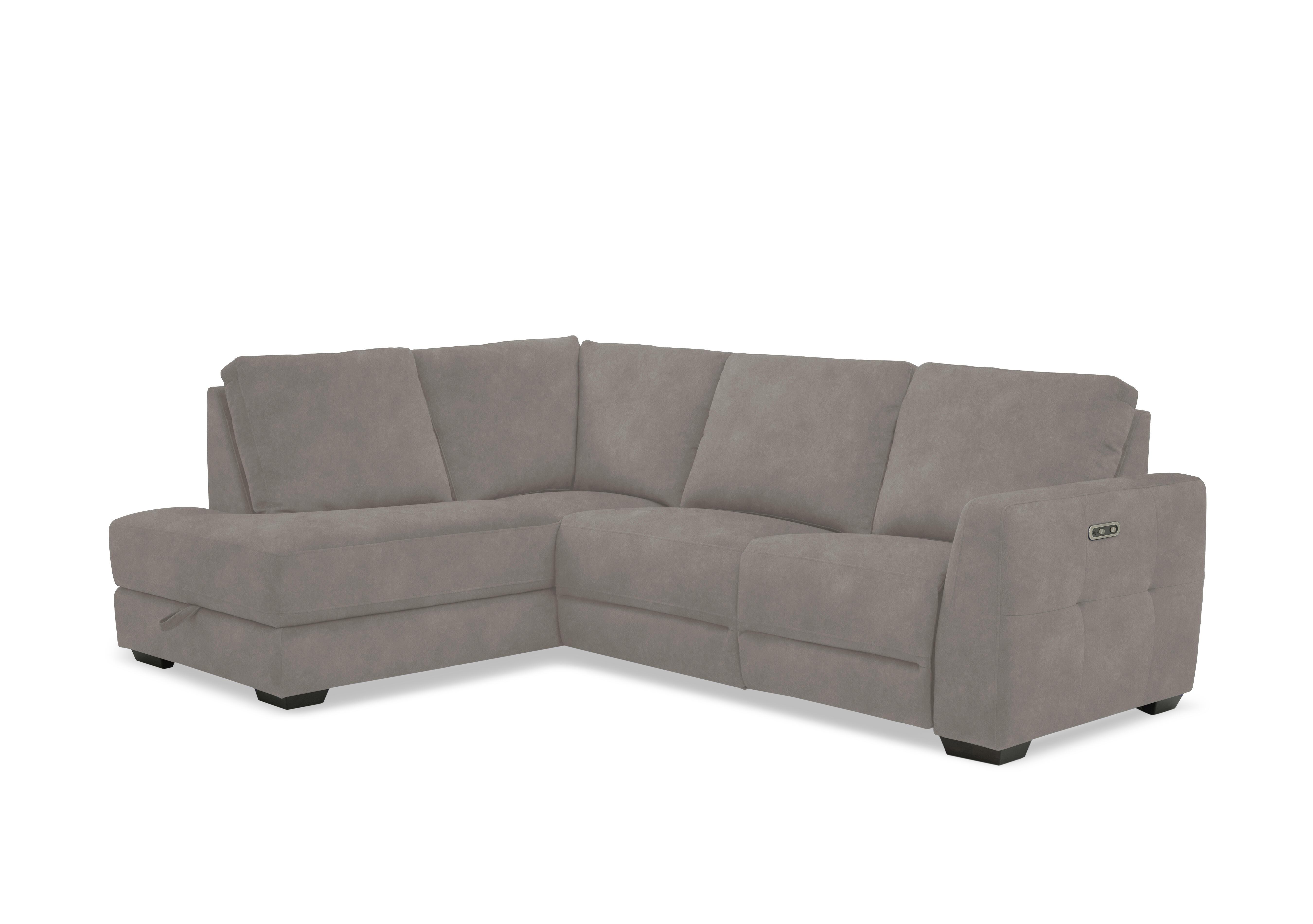 Dinky Fabric Corner Sofa with Storage Chaise End in Dexter Mocha 43504 on Furniture Village