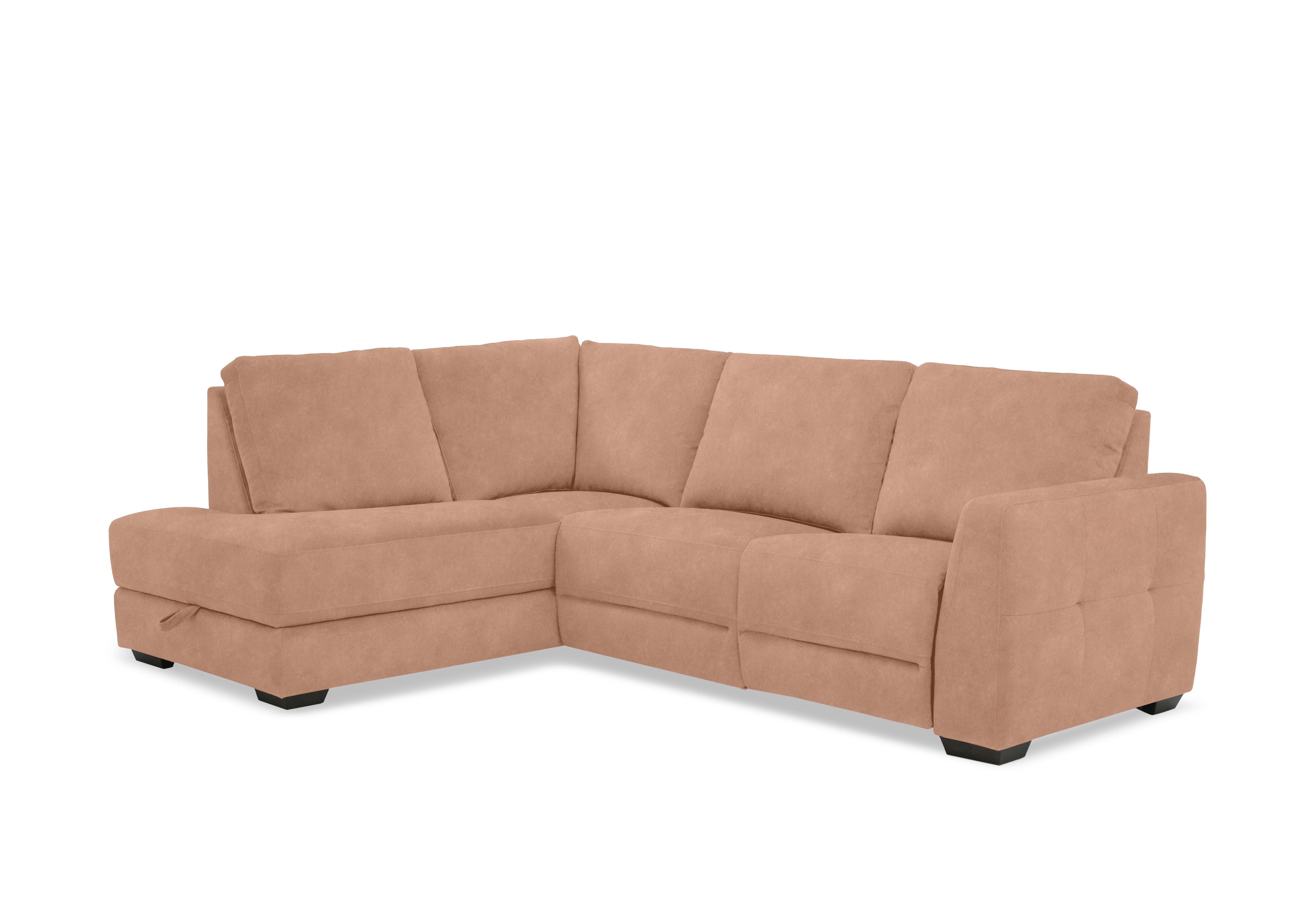 Dinky Fabric Corner Sofa with Storage Chaise End in Dexter Sand 43507 on Furniture Village