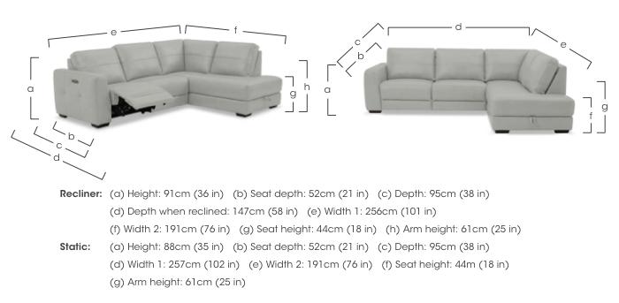 Dinky Leather Corner Sofa with Storage Chaise End in  on Furniture Village