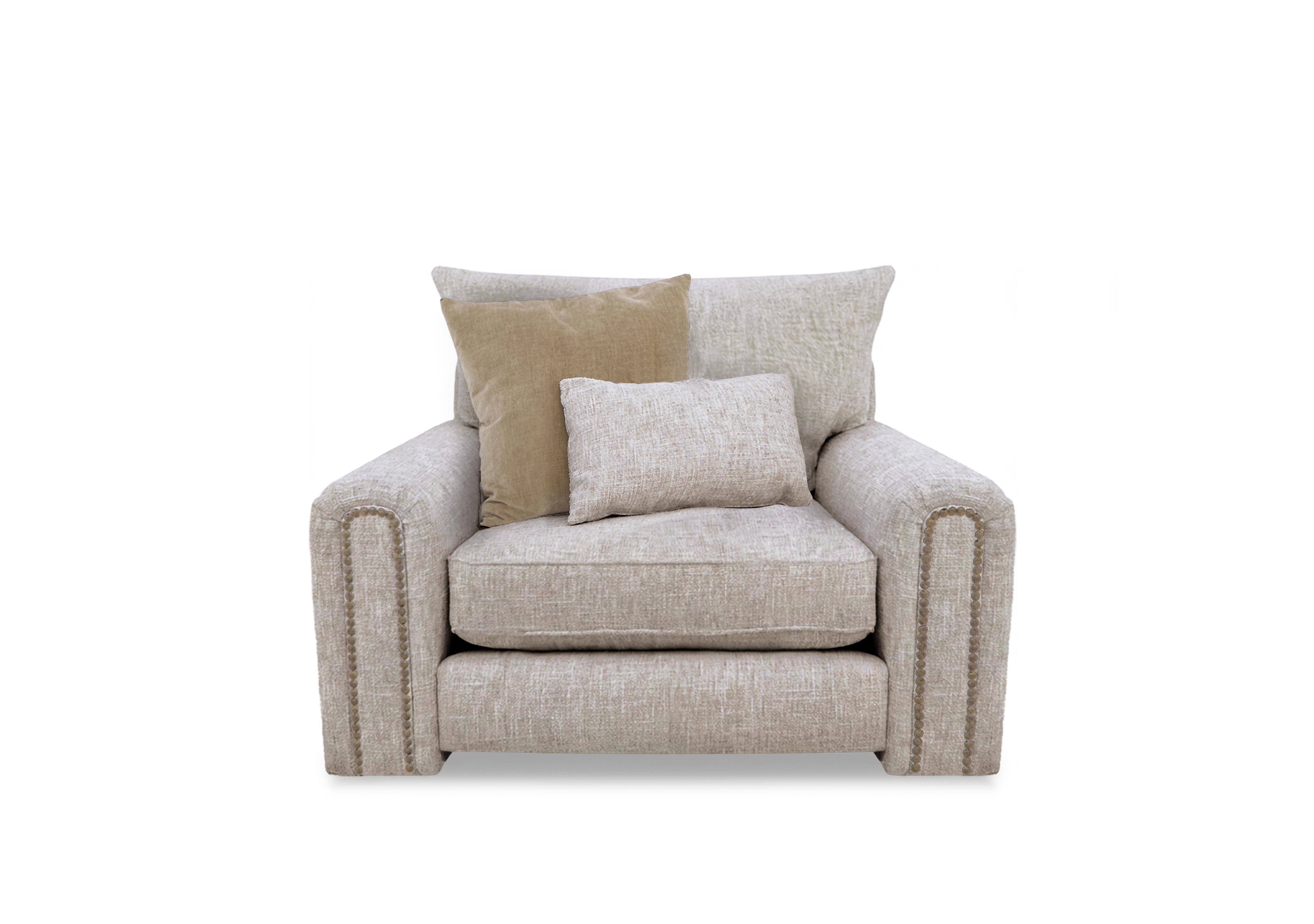 Retreat Fabric Armchair in Odyssey Marzipan Studs on Furniture Village