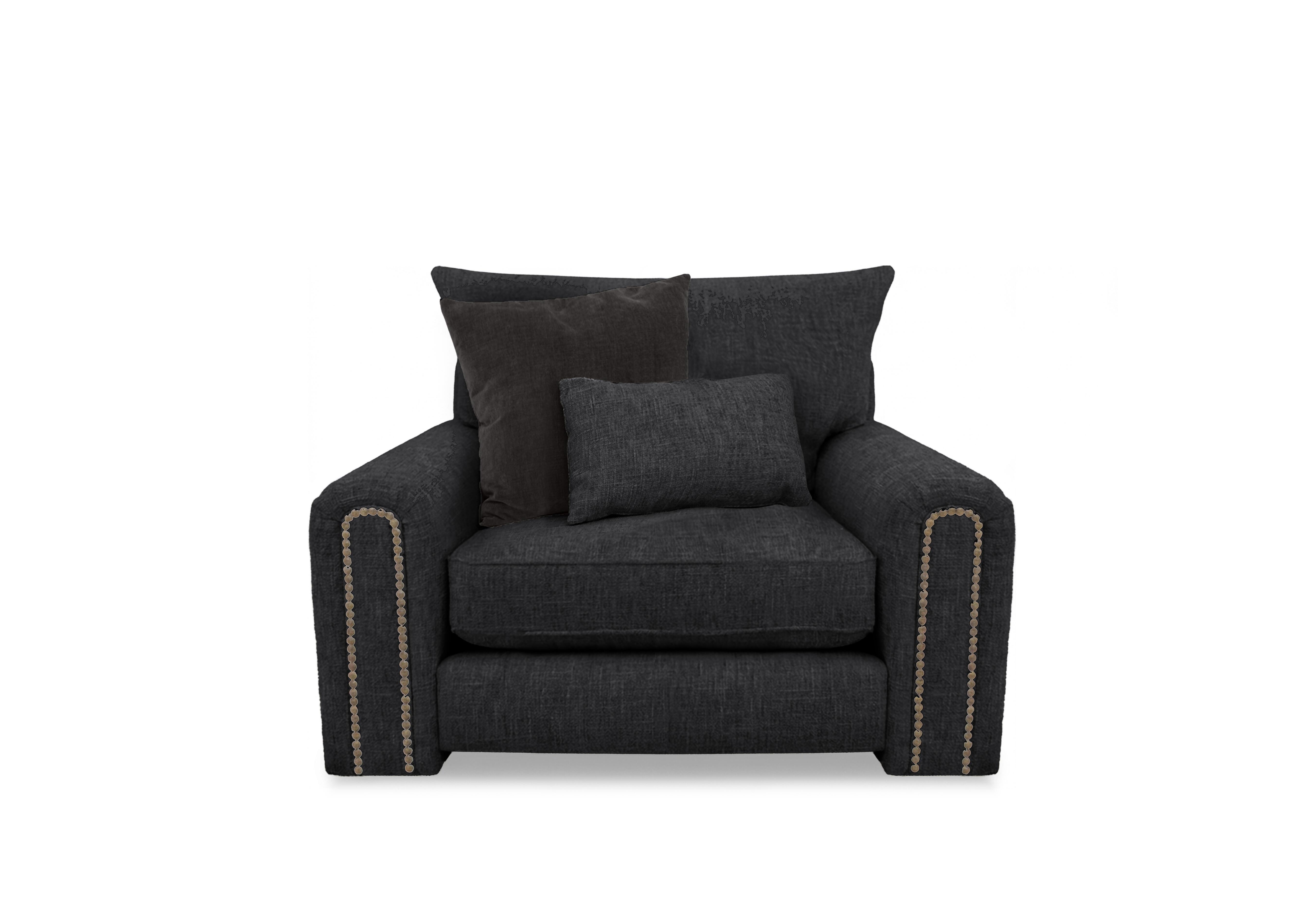 Retreat Fabric Armchair in Odyssey Vortex Studs on Furniture Village