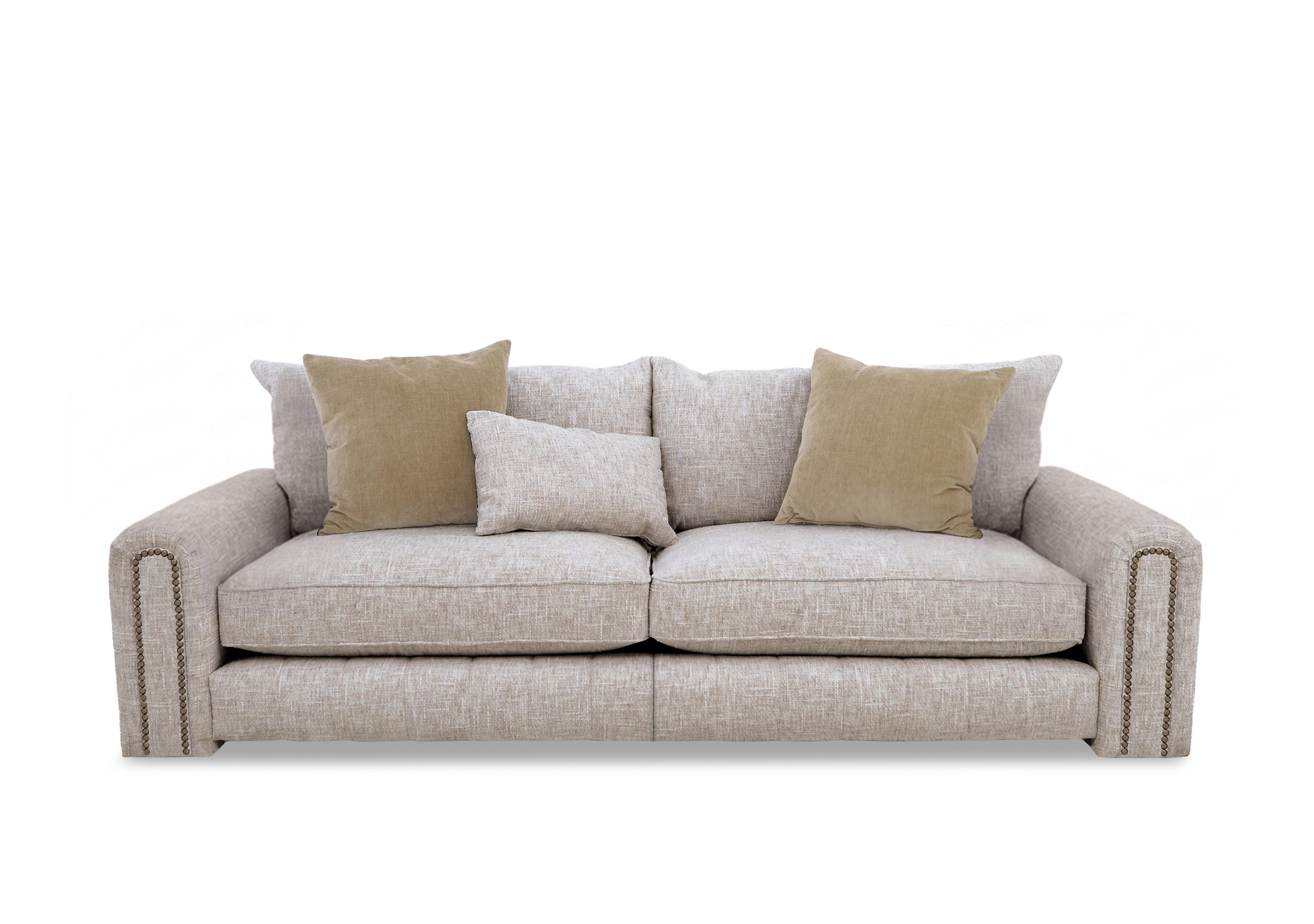 Retreat 4 Seater Fabric Sofa with Split Frame in Odyssey Marzipan Studs on Furniture Village
