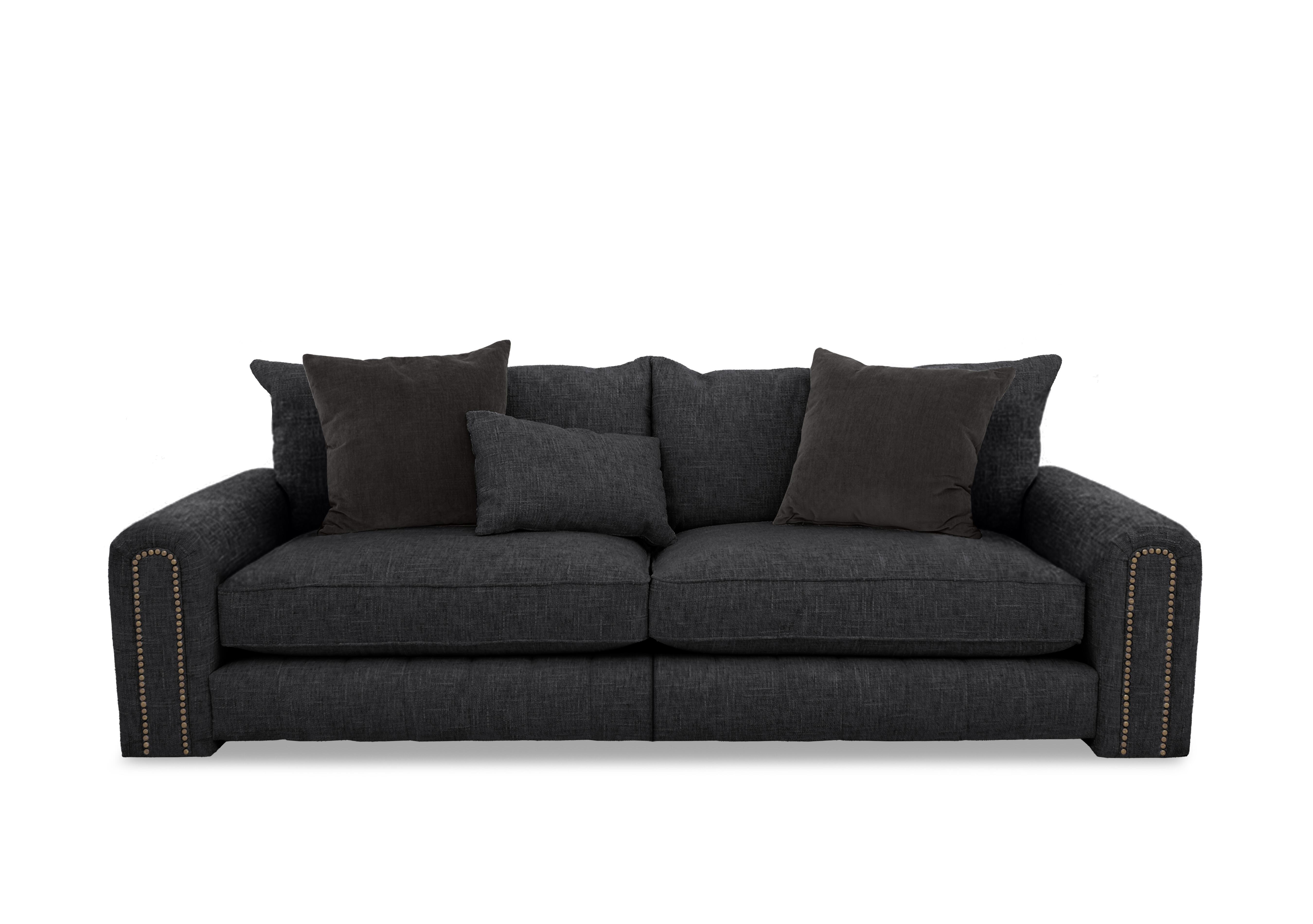 Retreat 4 Seater Fabric Sofa with Split Frame in Odyssey Vortex Studs on Furniture Village