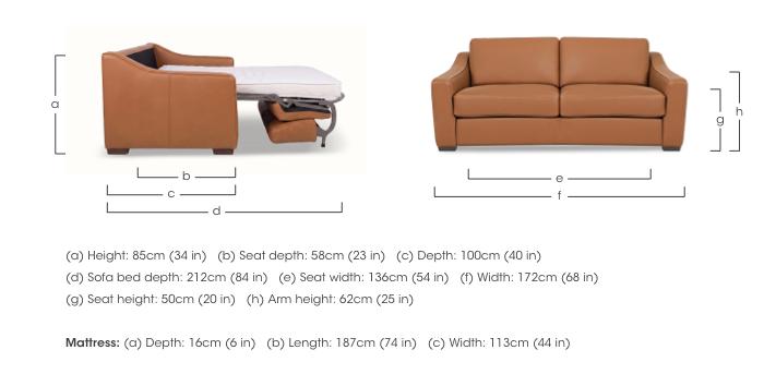 Nap 2 Seater Leather Sofa Bed in  on Furniture Village