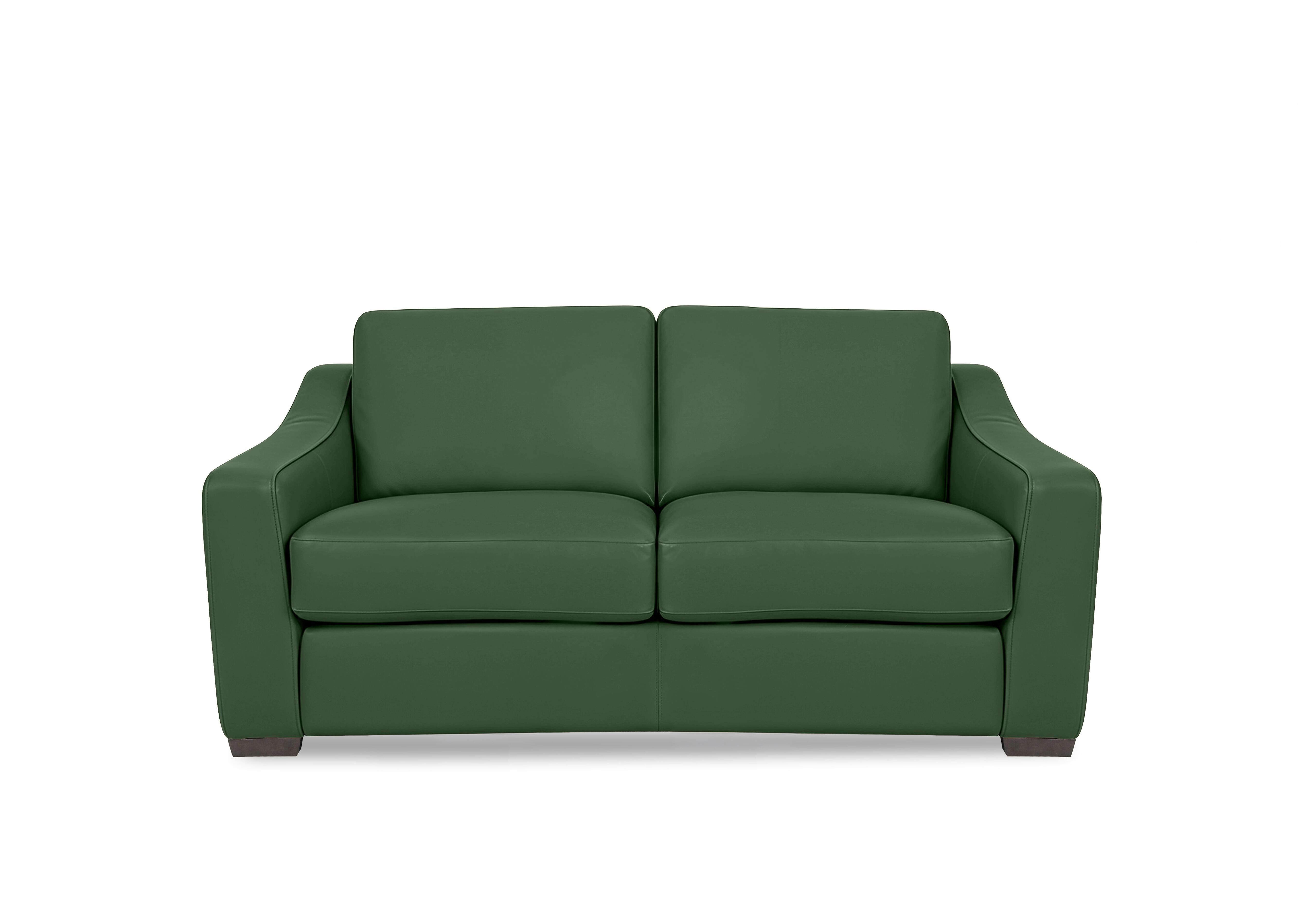 Nap 2 Seater Leather Sofa Bed in Nw-371e Chive Green on Furniture Village