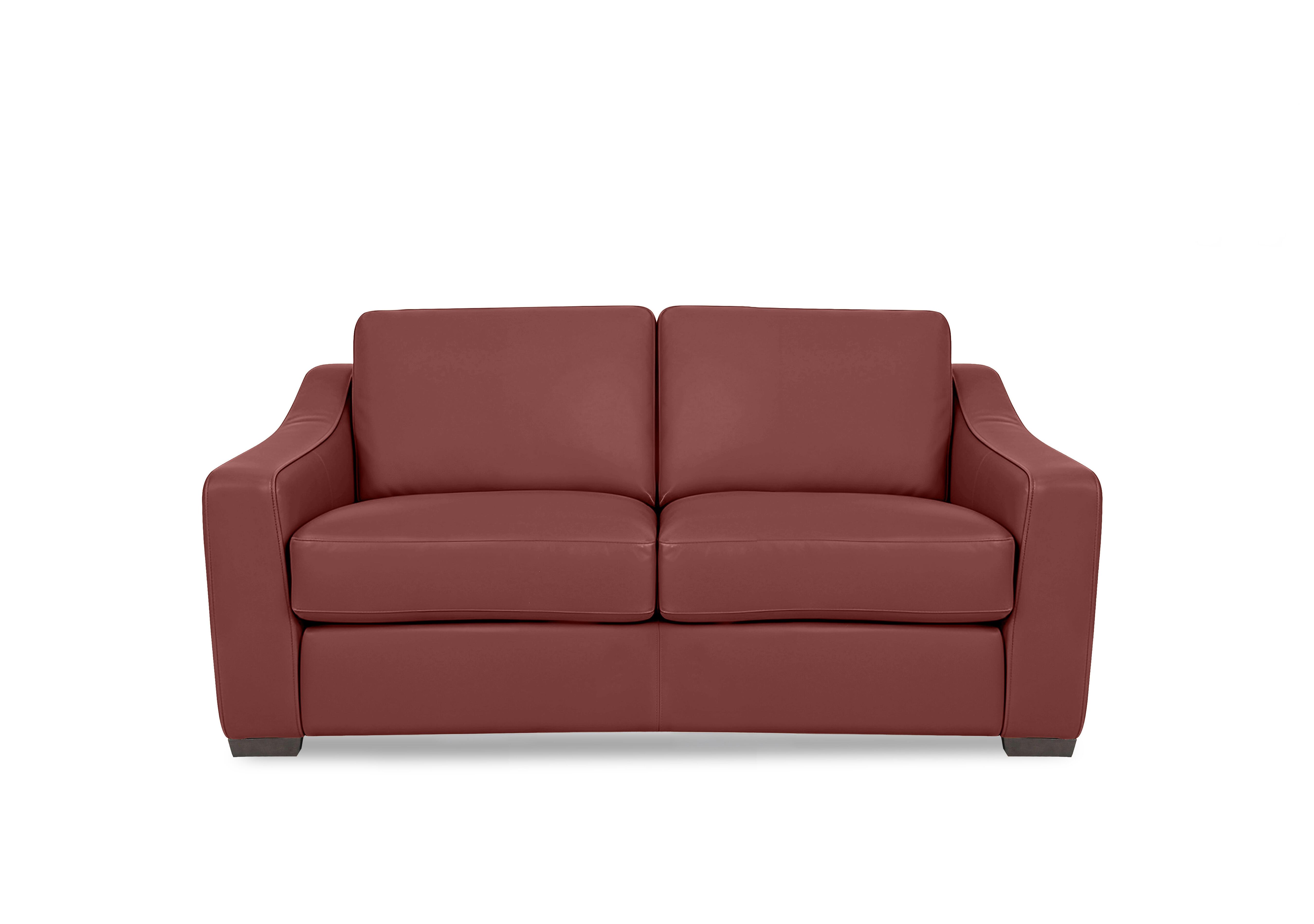 Nap 2 Seater Leather Sofa in Nw-035c Deep Red on Furniture Village