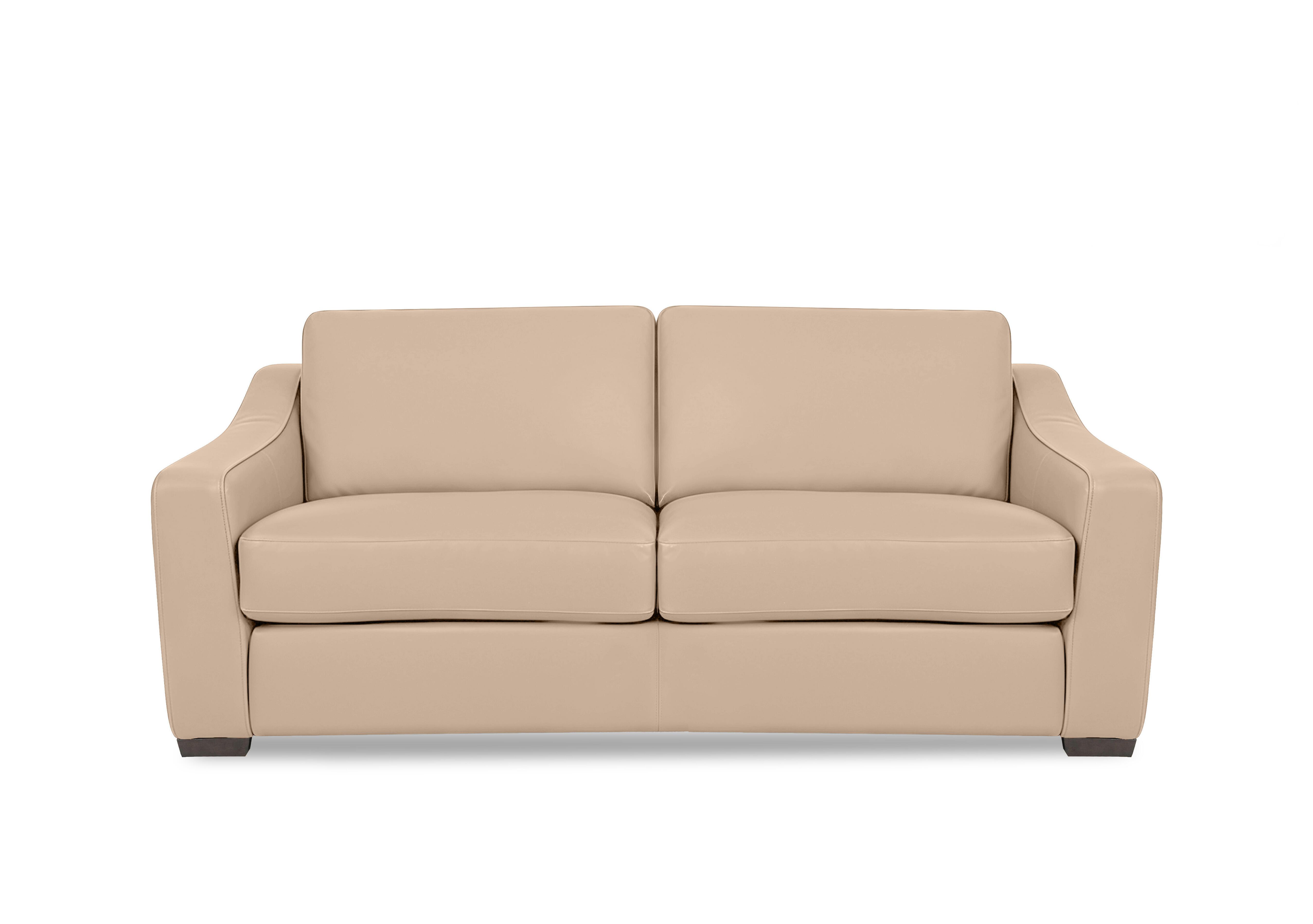 Nap 3 Seater Leather Sofa Bed in Nw-039c Pebble on Furniture Village