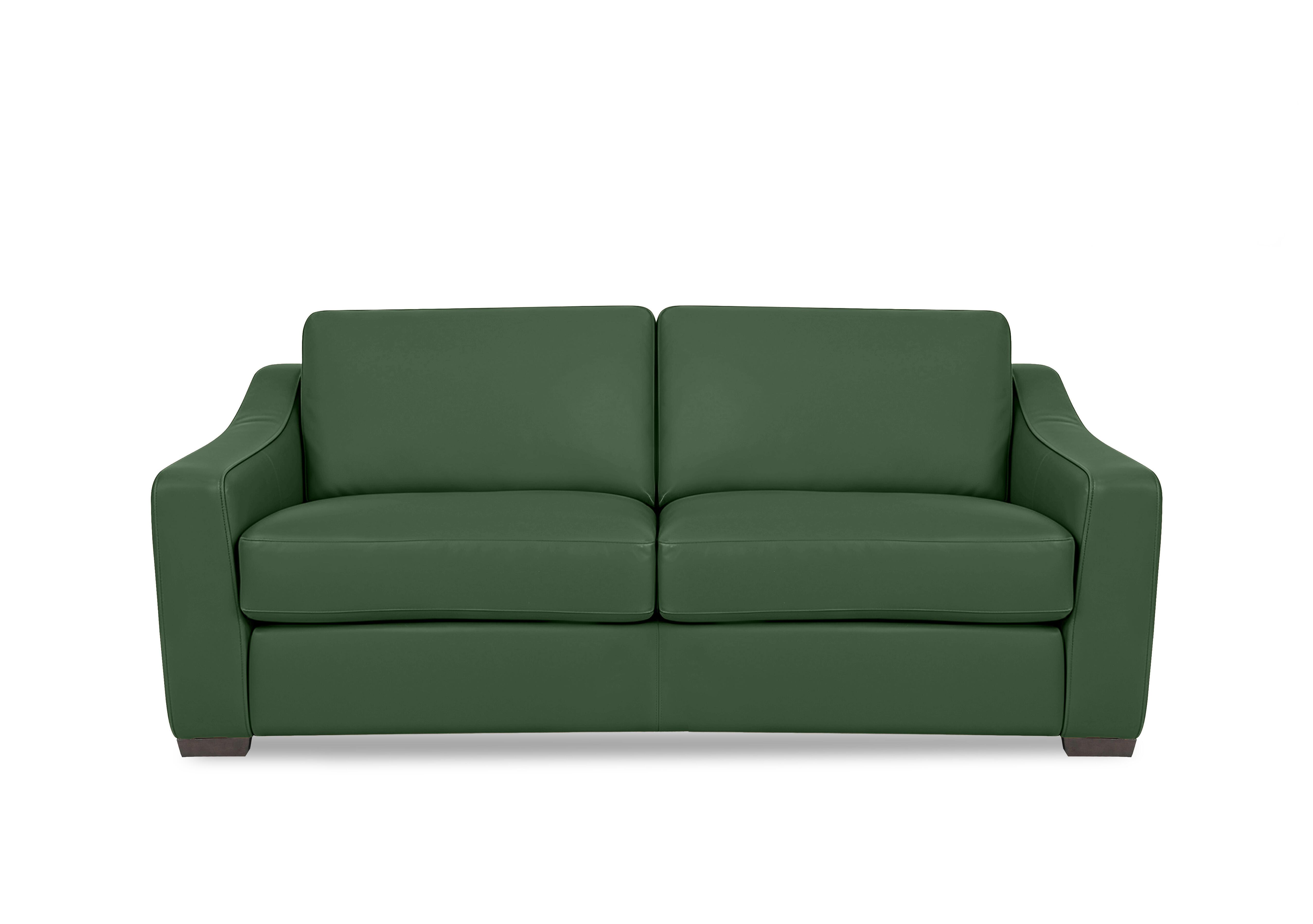 Nap 3 Seater Leather Sofa Bed in Nw-371e Chive Green on Furniture Village