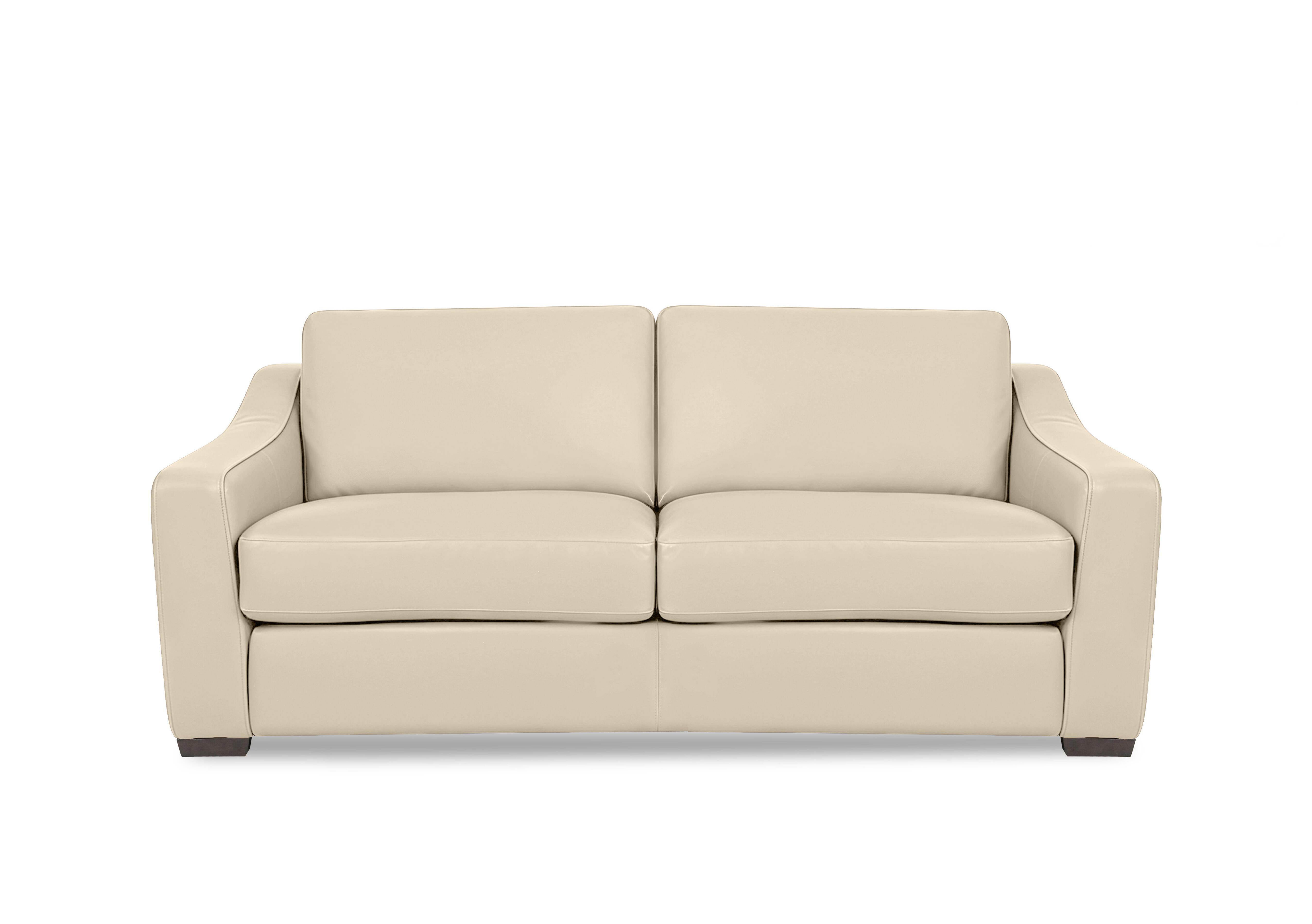Nap 3 Seater Leather Sofa Bed in Nw-862c Bisque on Furniture Village