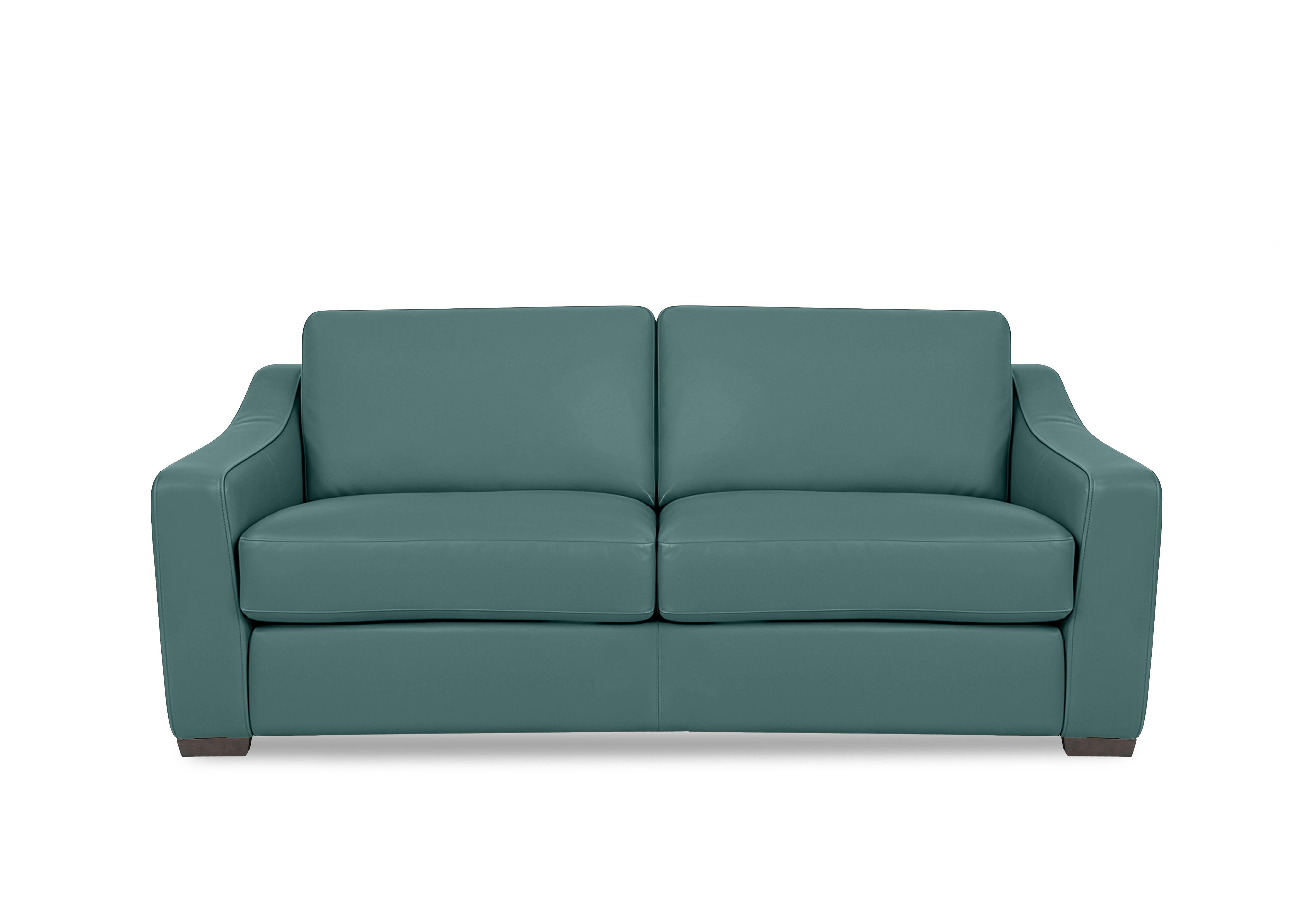 Nap 3 Seater Leather Sofa in Nw-301e Lake Green on Furniture Village