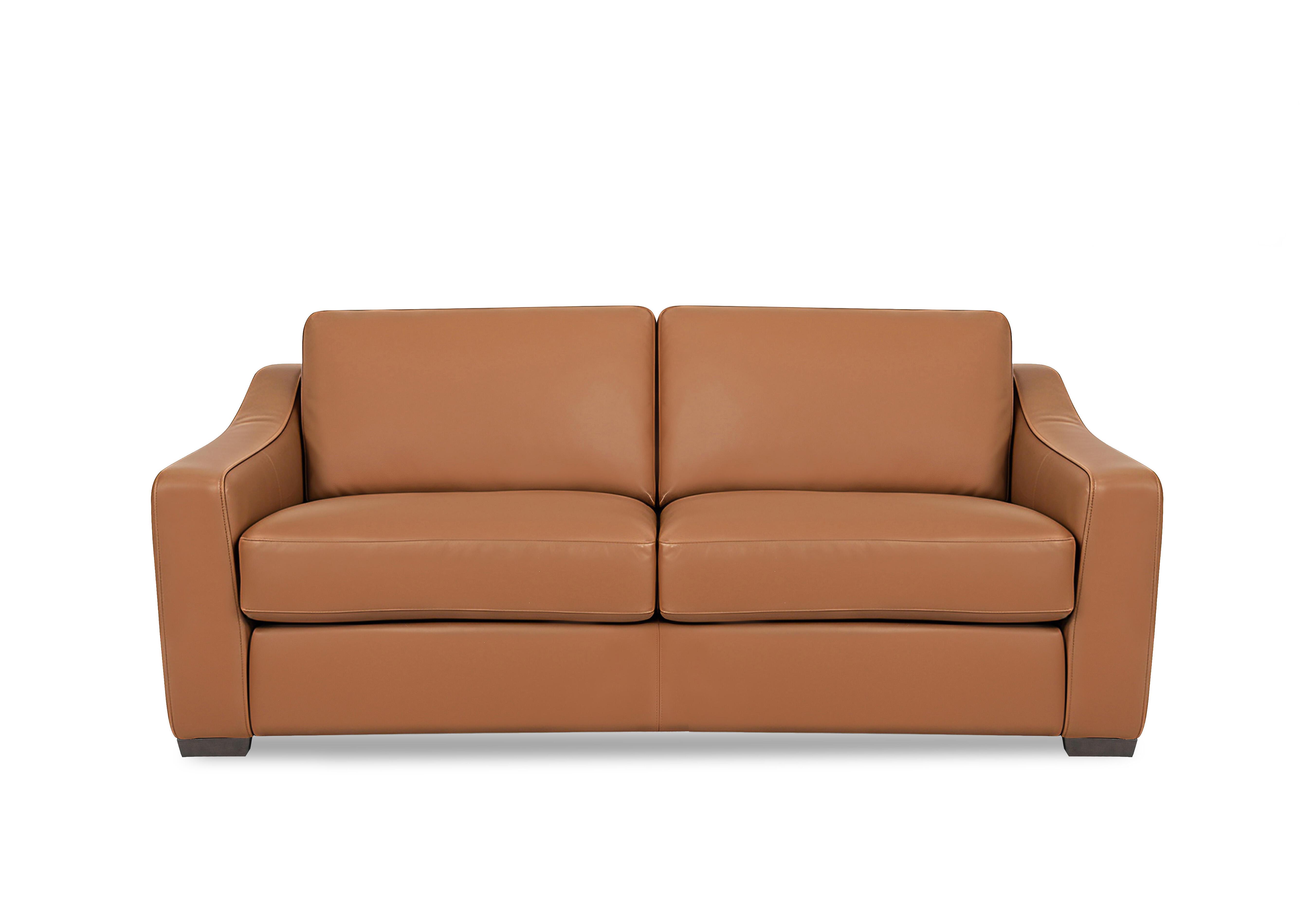 Nap 3 Seater Leather Sofa in Nw-334e Pecan Brown on Furniture Village