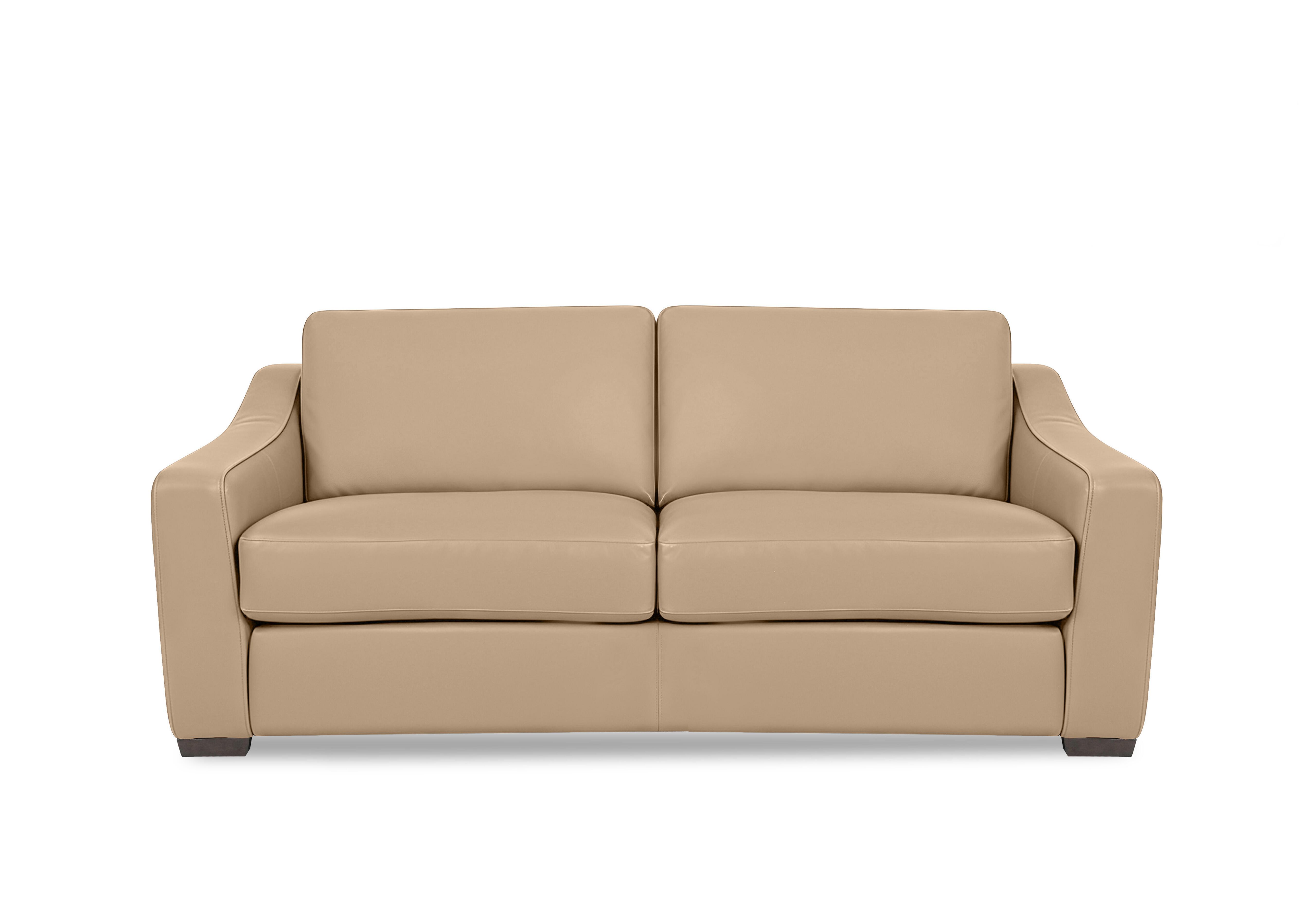 Nap 3 Seater Leather Sofa in Nw-8475 Nude on Furniture Village