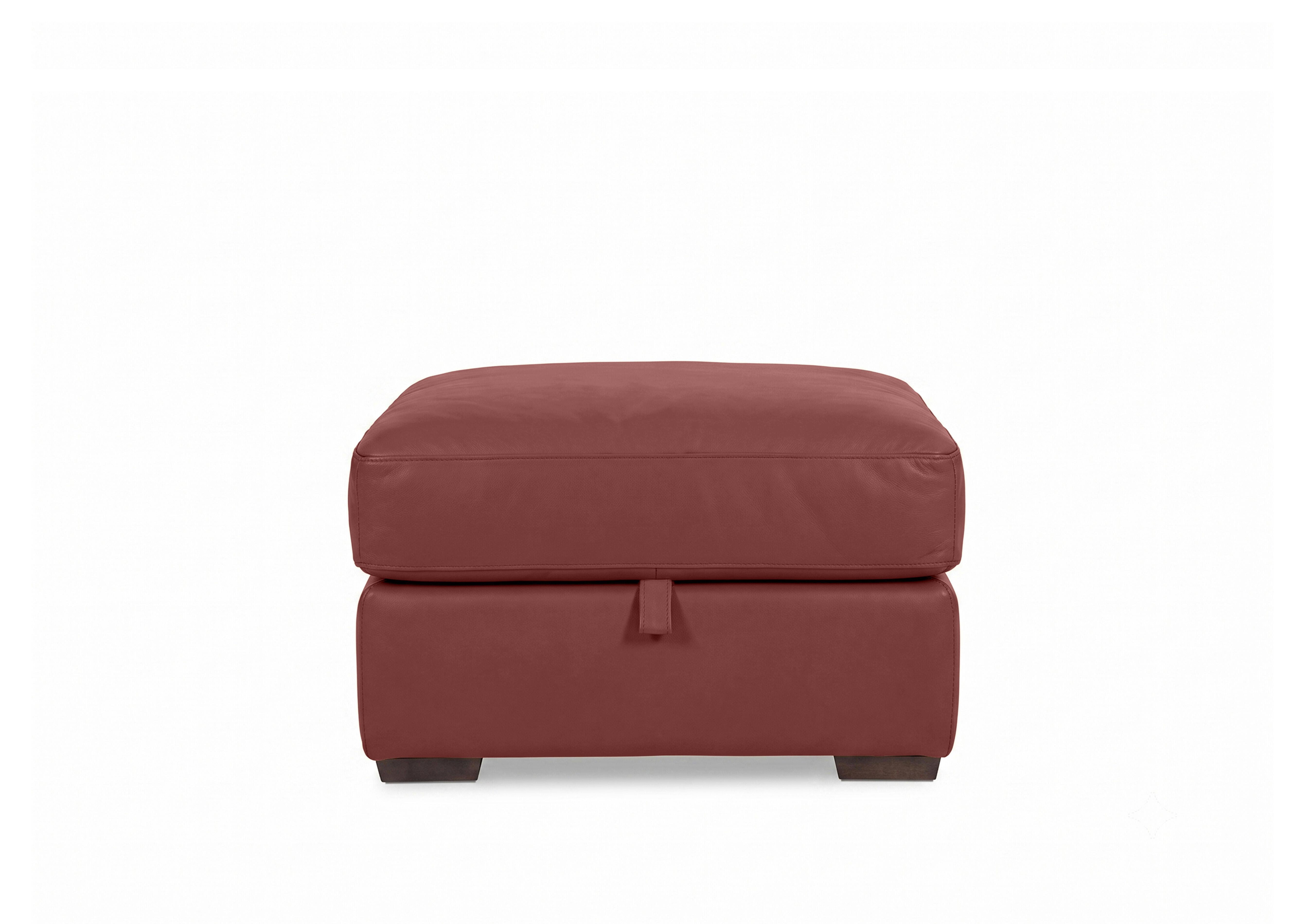 Nap Leather Storage Footstool in Nw-035c Deep Red on Furniture Village