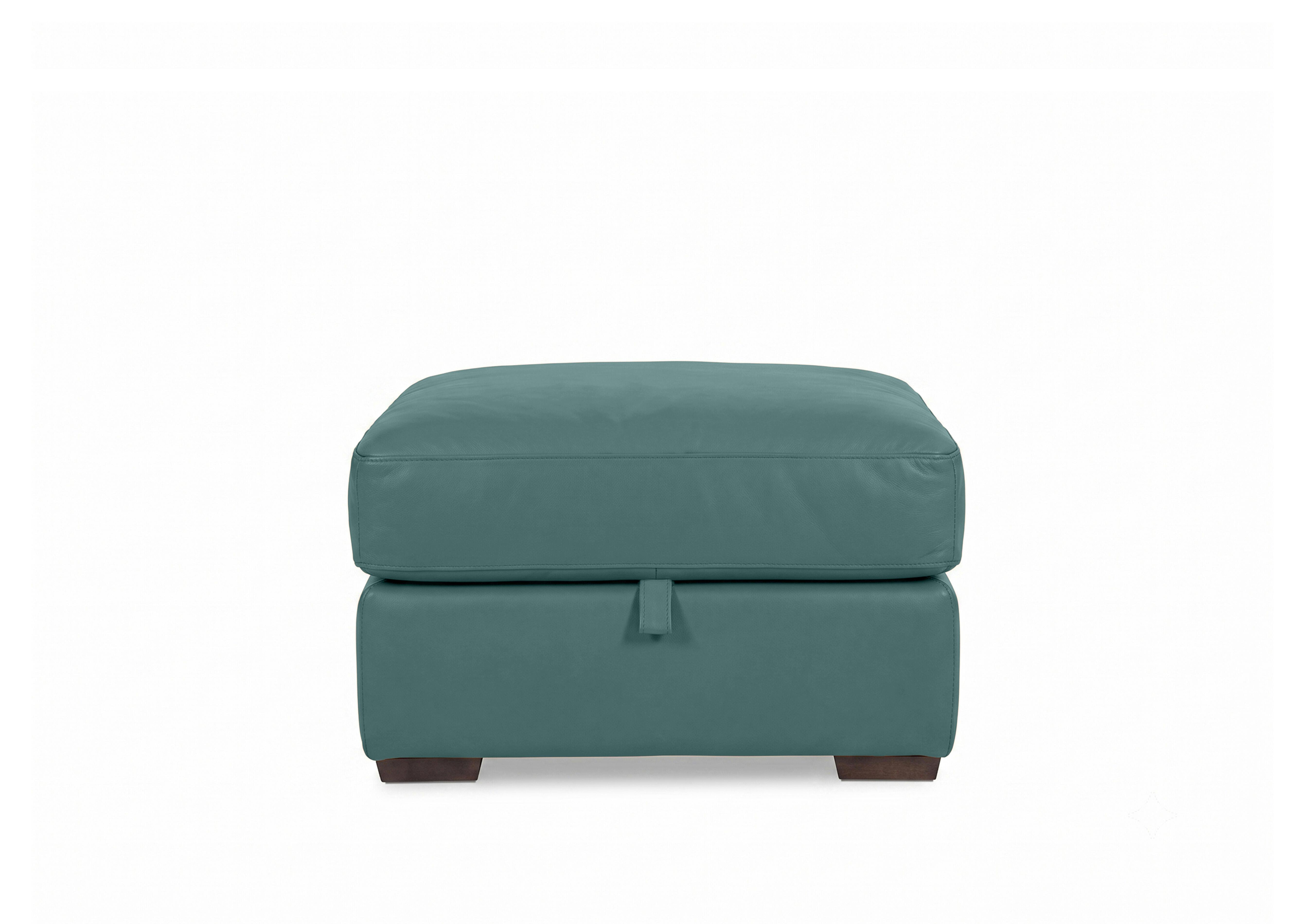 Nap Leather Storage Footstool in Nw-301e Lake Green on Furniture Village