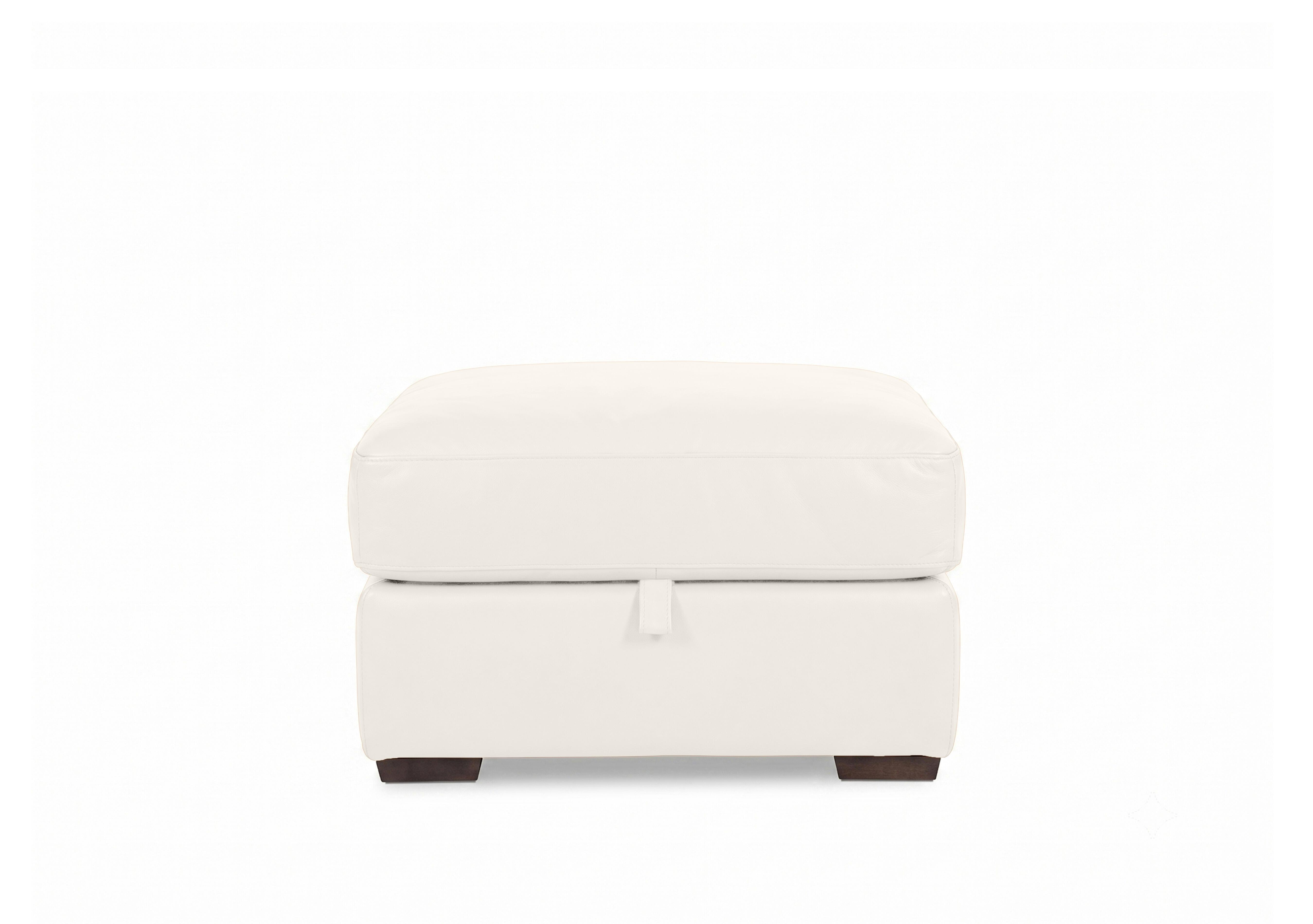 Nap Leather Storage Footstool in Nw-420e Star White on Furniture Village