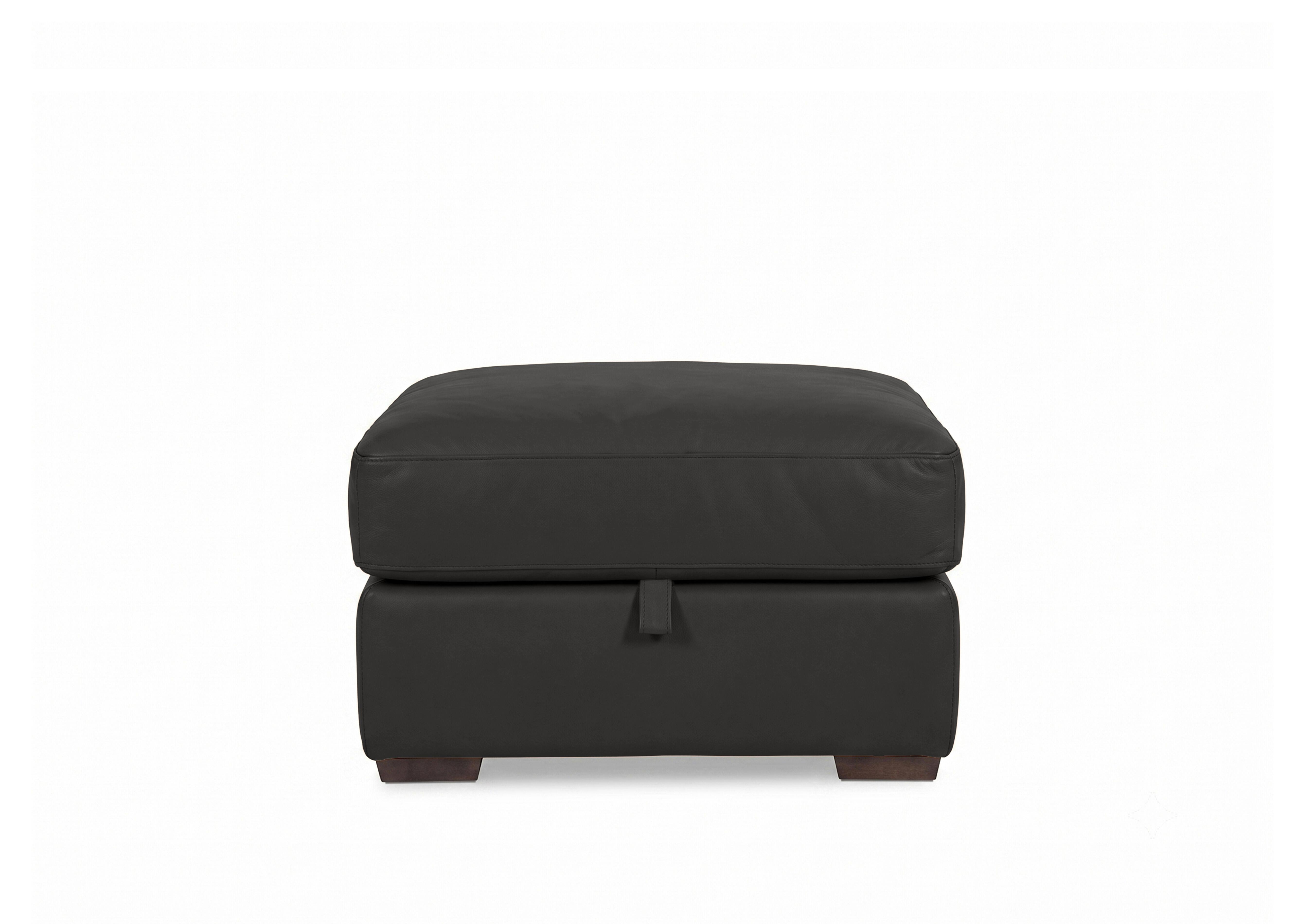 Nap Leather Storage Footstool in Nw-520e Black on Furniture Village