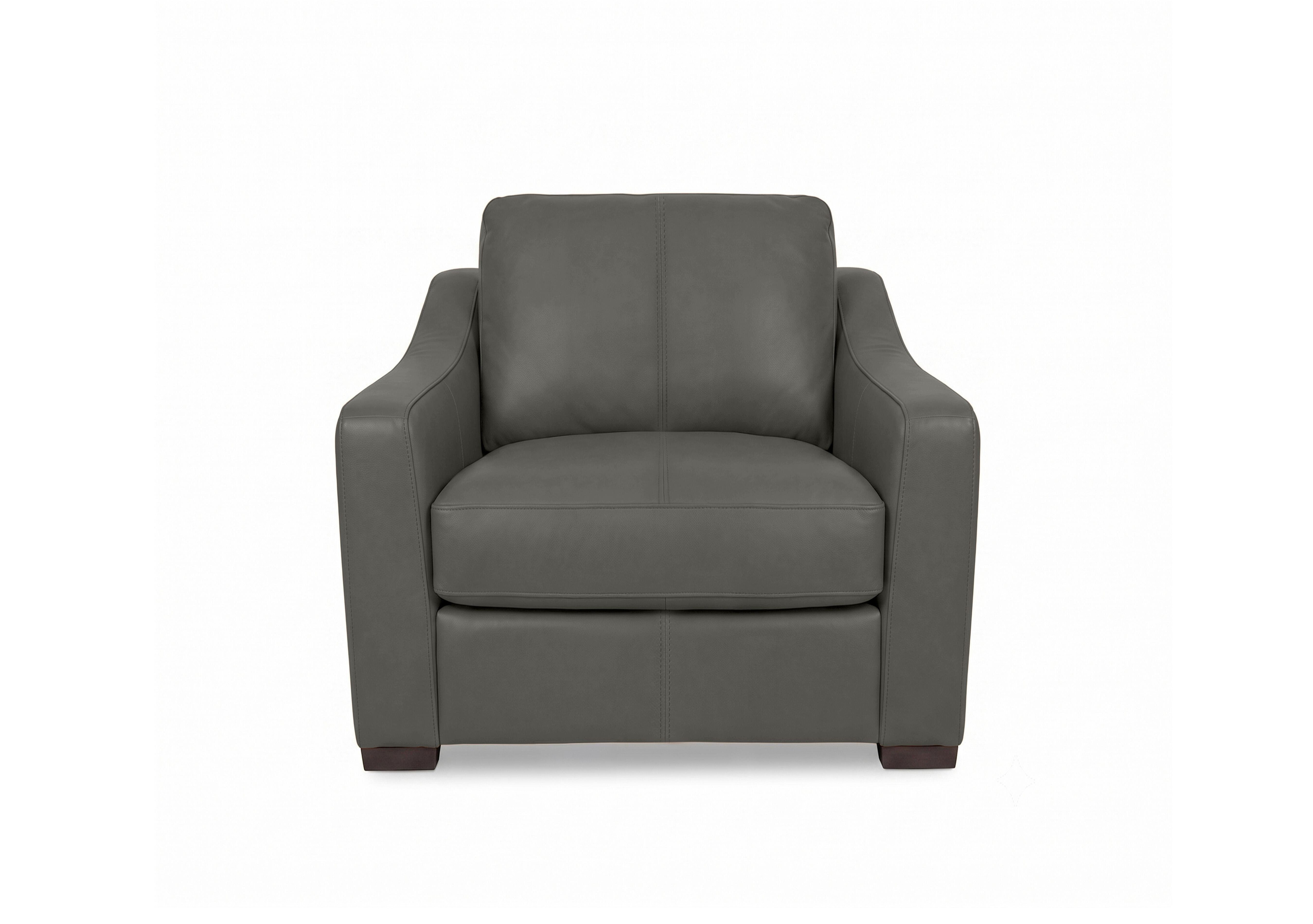 Nap Leather Snuggler Sofa Bed in Nw-088e Charcoal Grey on Furniture Village