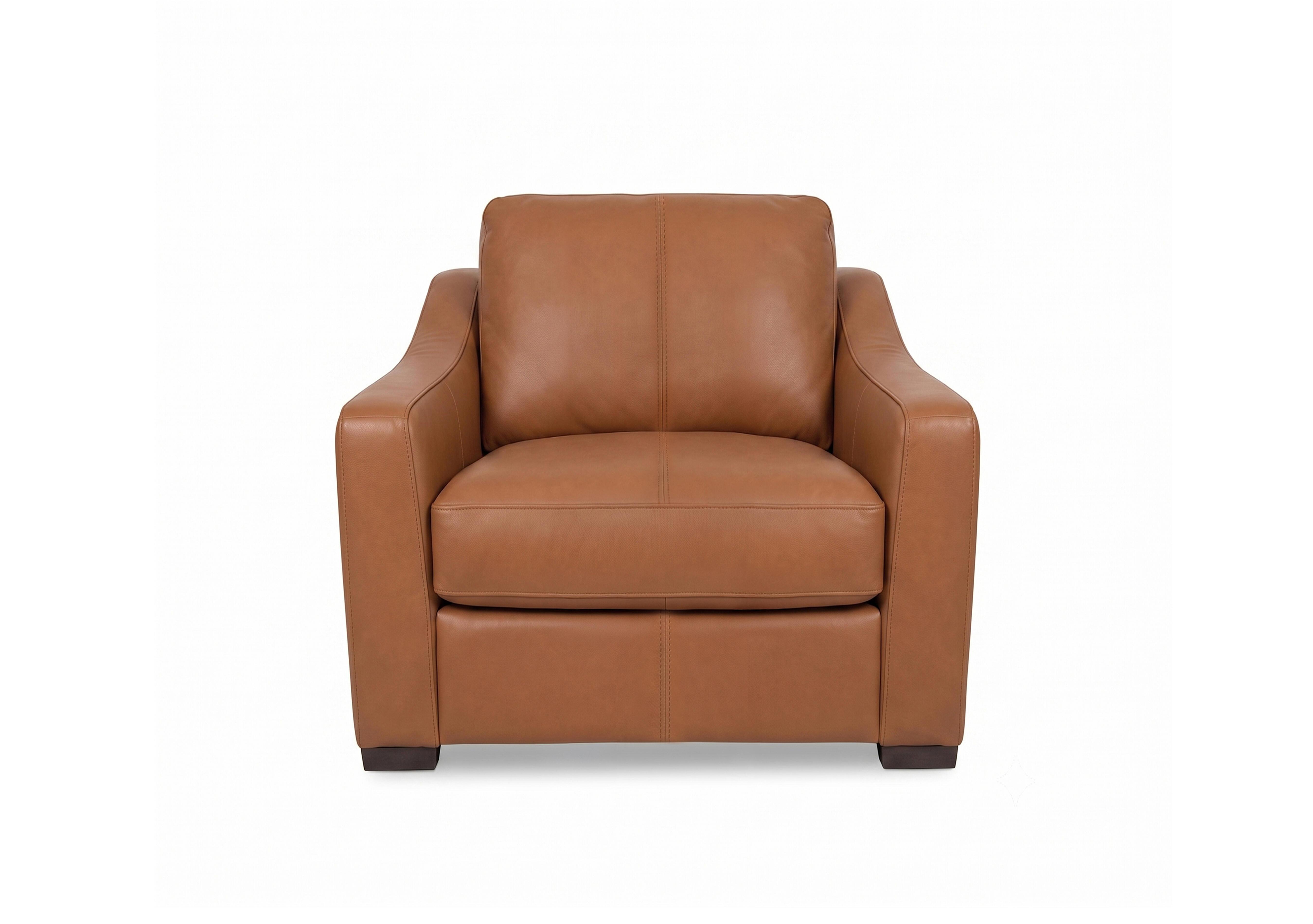Nap Leather Snuggler Sofa Bed in Nw-334e Pecan Brown on Furniture Village