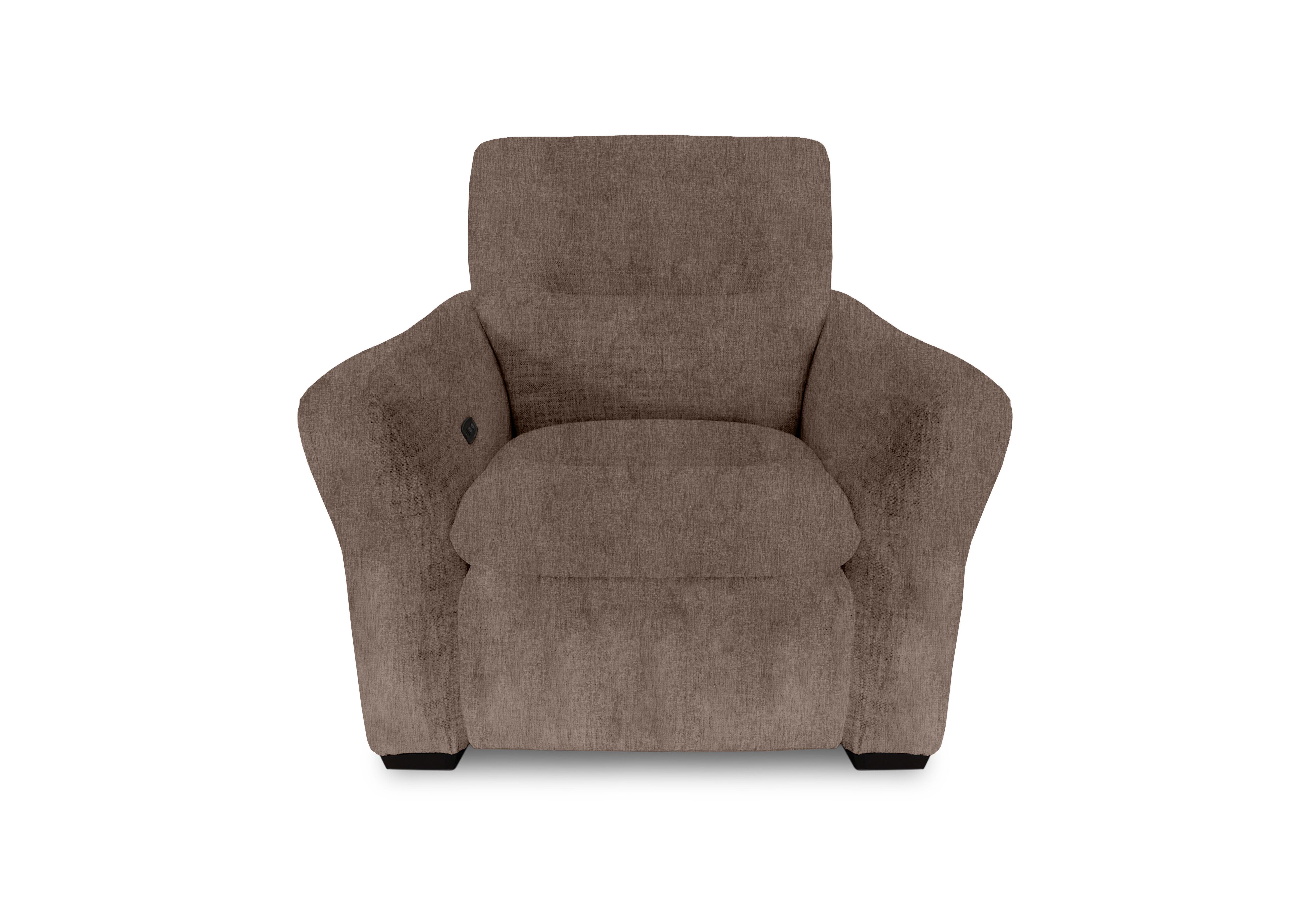 Restore Fabric Power Recliner Armchair with Power Headrest in Fab-Crn-R431 Brown on Furniture Village