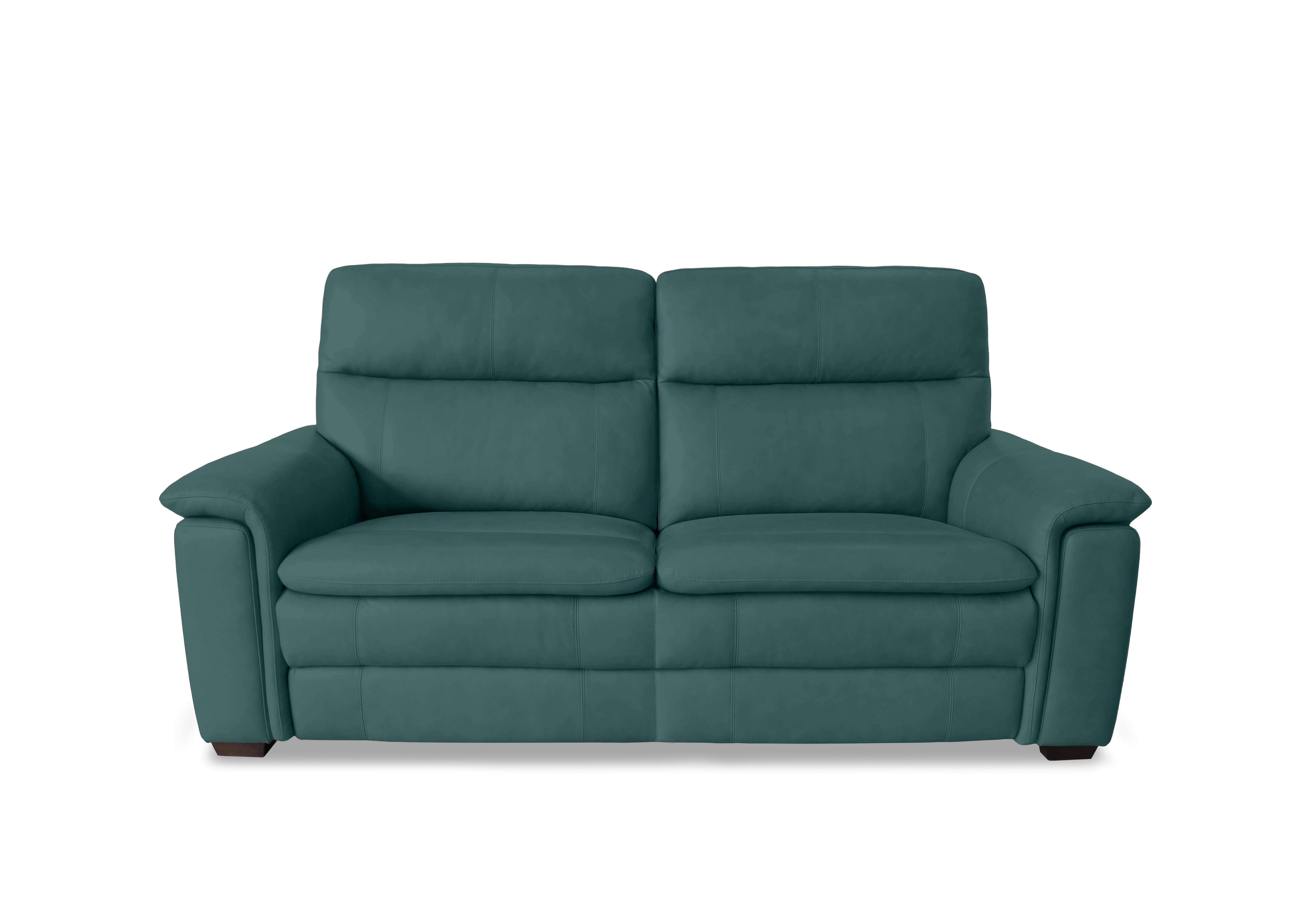 Recharge 2 Seater Leather Sofa in Bv-301e Lake Green on Furniture Village