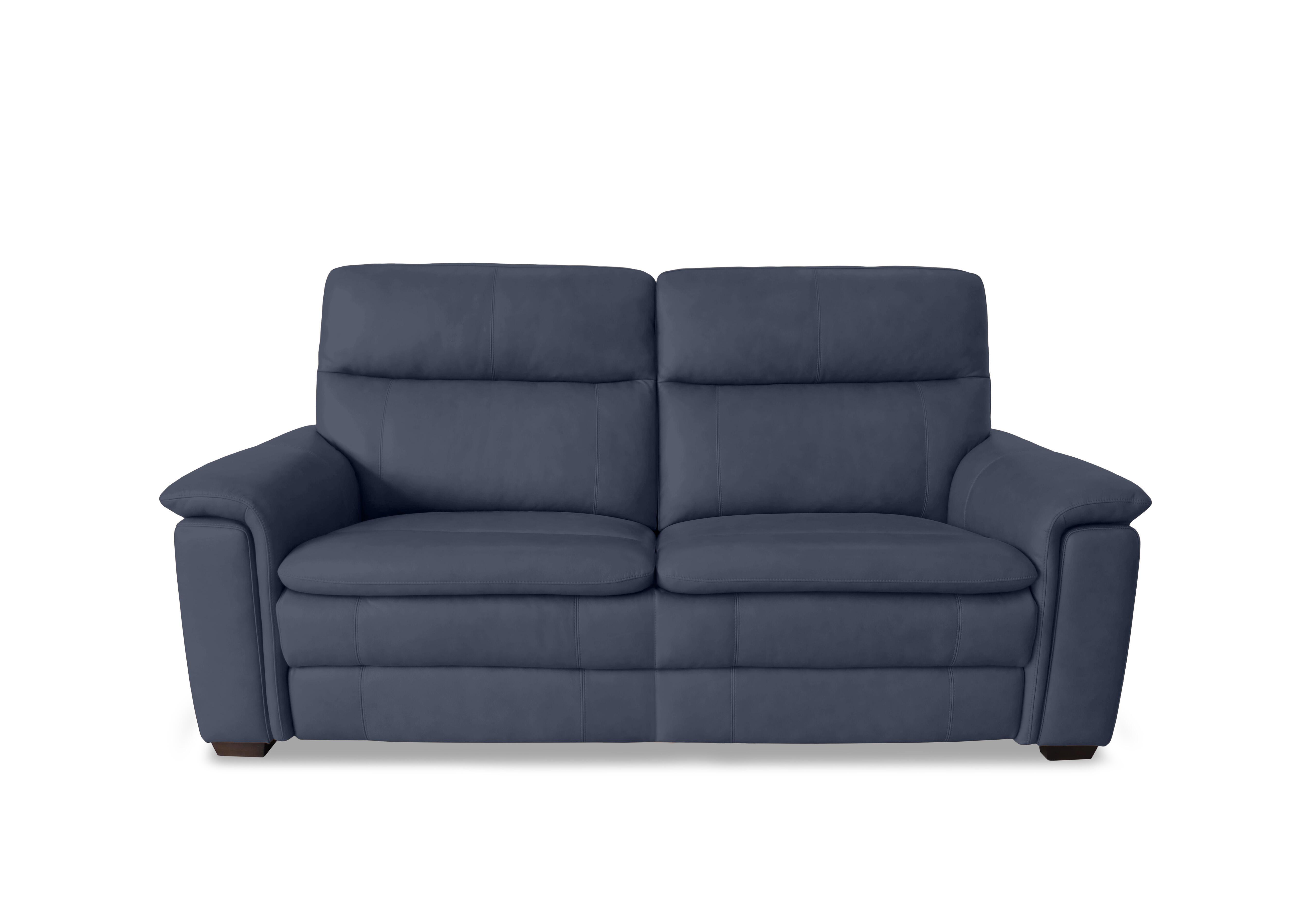 Recharge 2 Seater Leather Sofa in Bv-313e Ocean Blue on Furniture Village