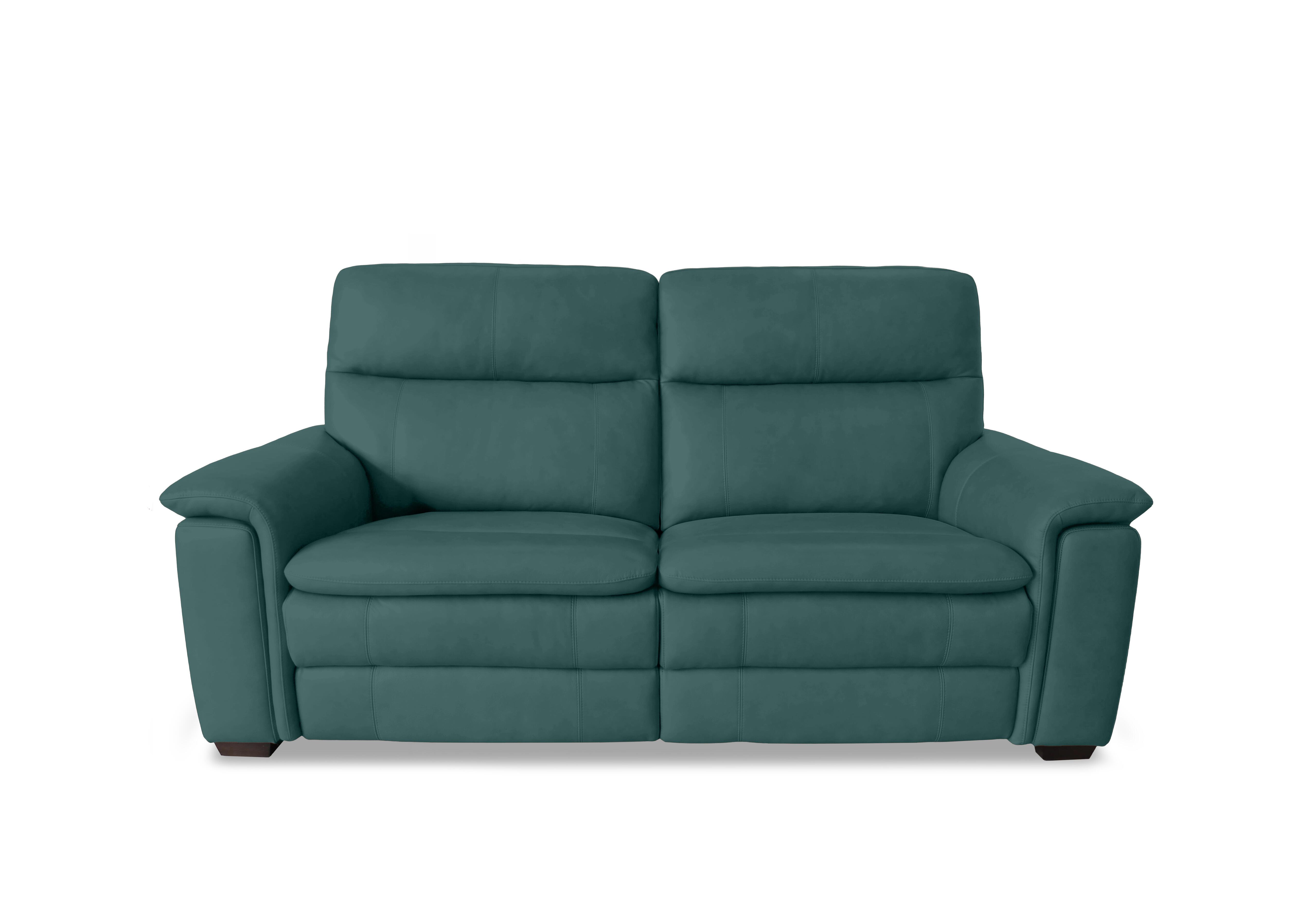 Recharge 2 Seater Leather Power Recliner Sofa with Power Headrests in Bv-301e Lake Green on Furniture Village
