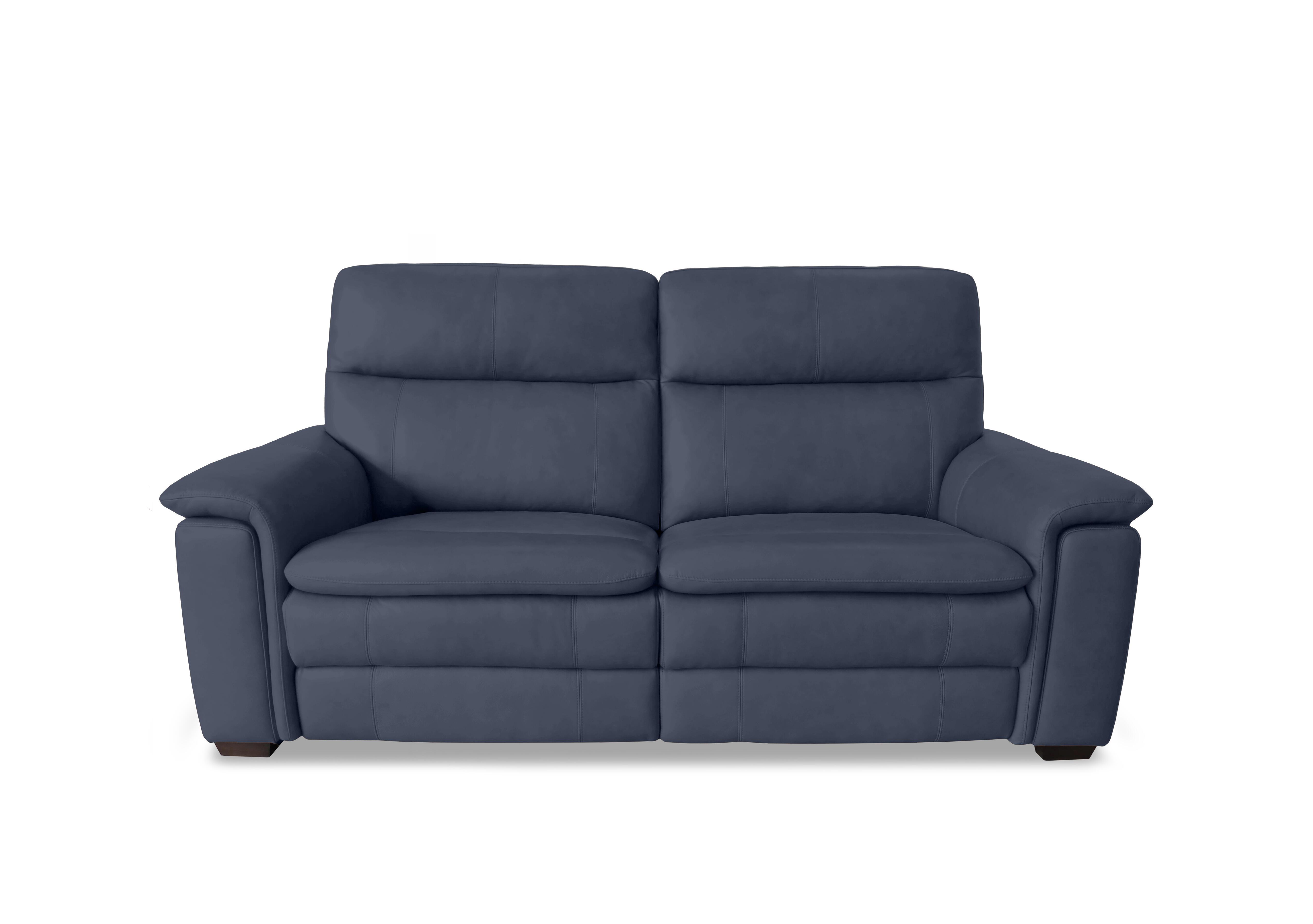 Recharge 2 Seater Leather Power Recliner Sofa with Power Headrests in Bv-313e Ocean Blue on Furniture Village
