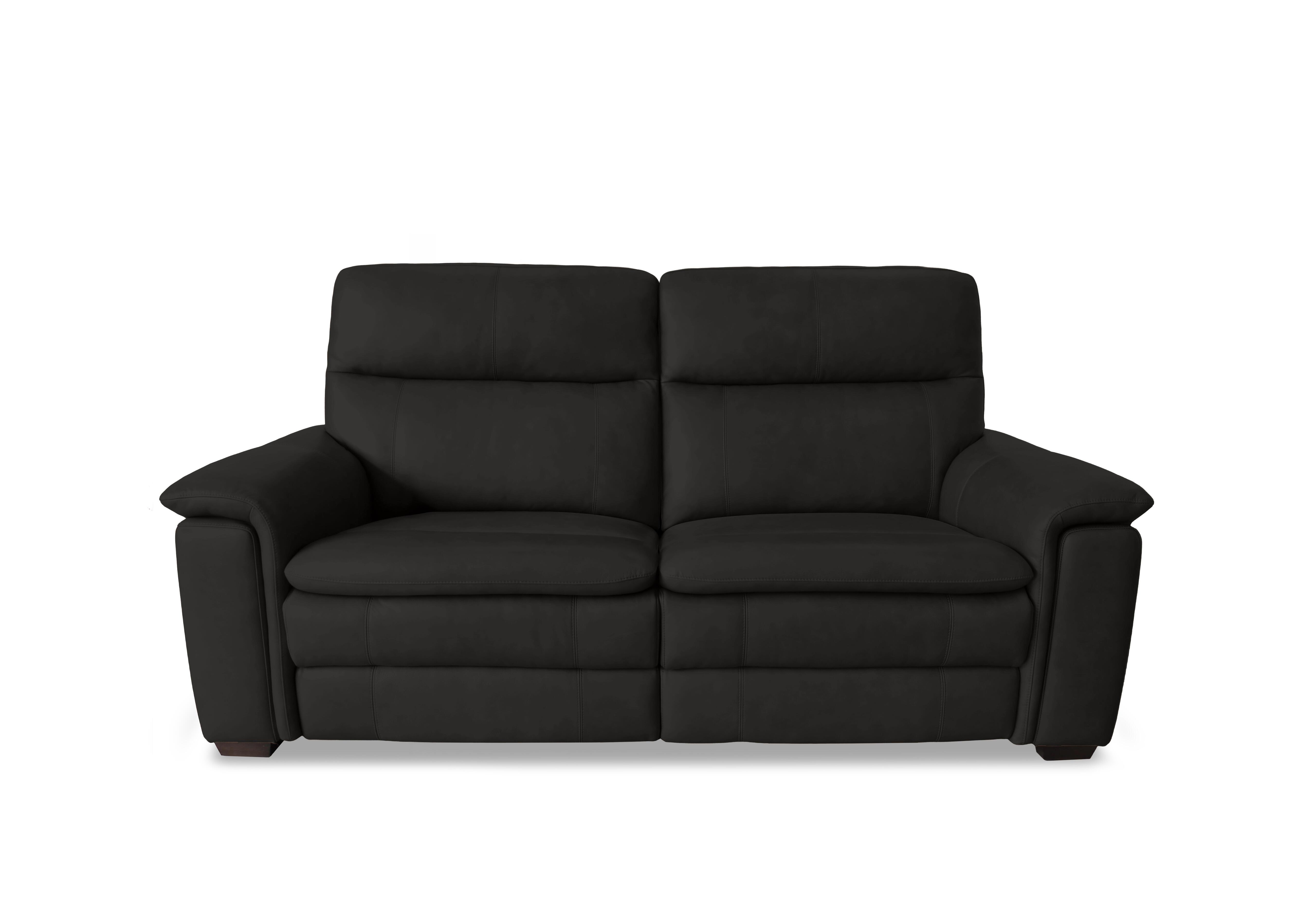 Recharge 2 Seater Leather Power Recliner Sofa with Power Headrests in Bv-3500 Black on Furniture Village