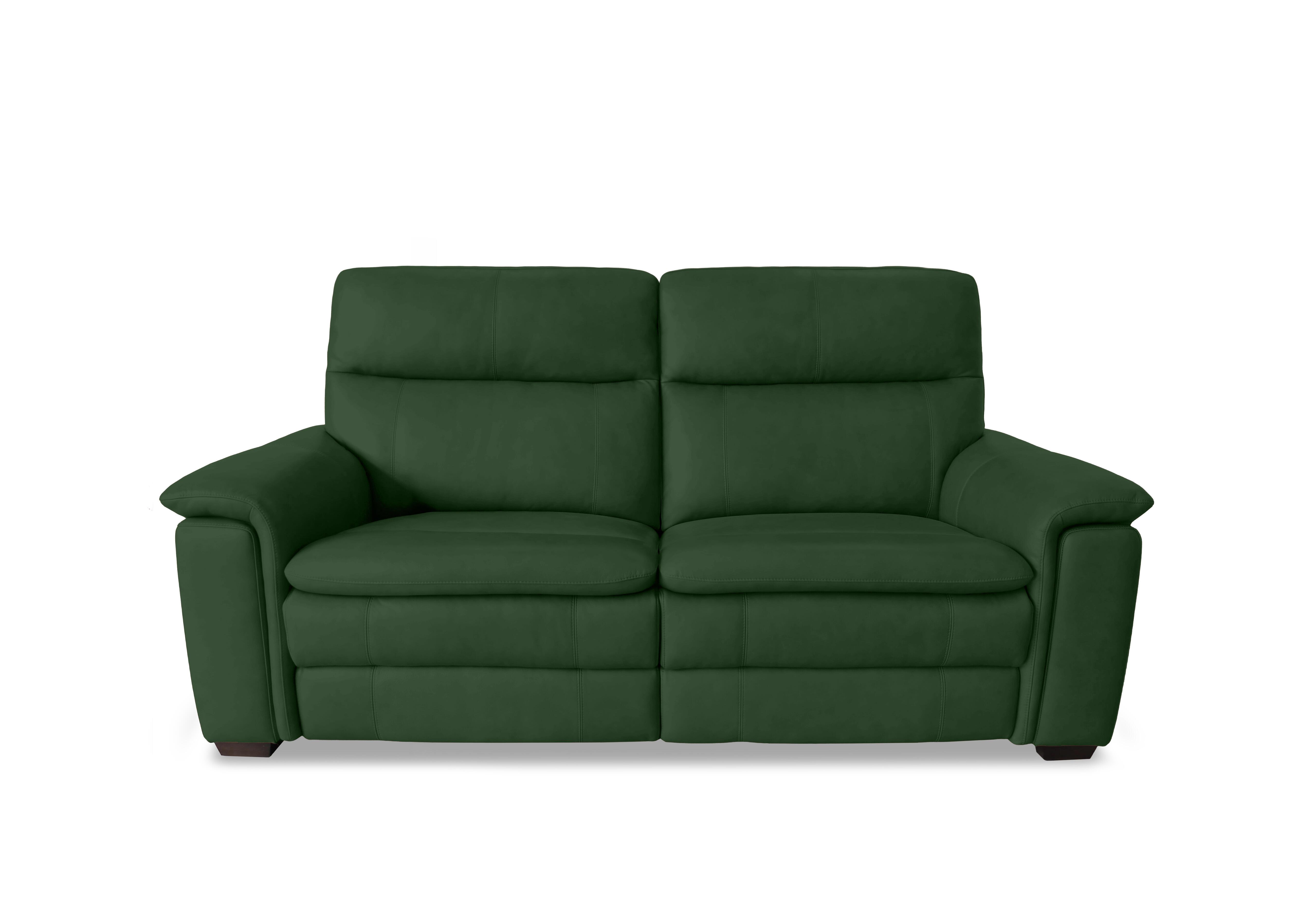 Recharge 2 Seater Leather Power Recliner Sofa with Power Headrests in Bv-371e Chive Green on Furniture Village