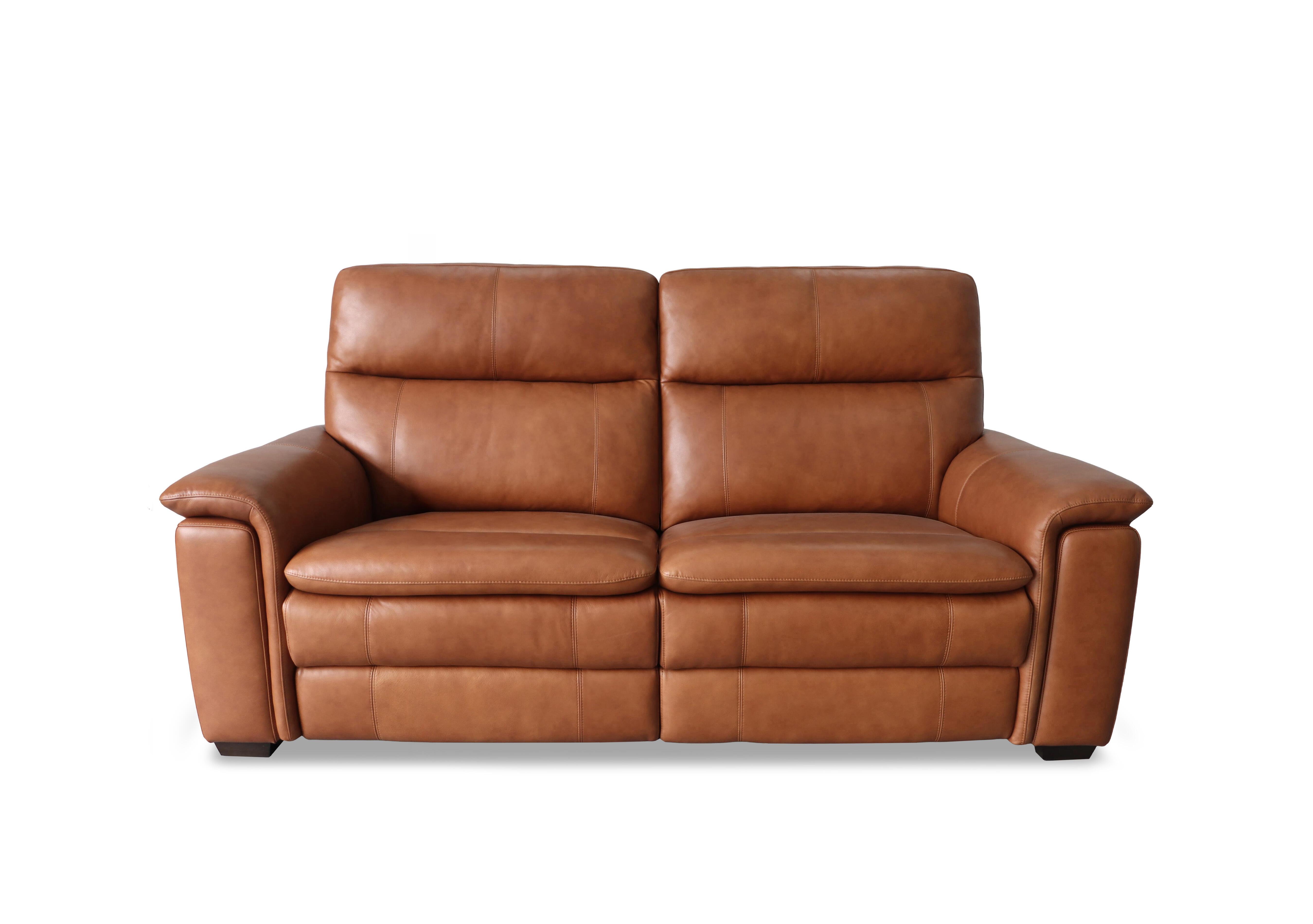 Recharge 2 Seater Leather Power Recliner Sofa with Power Headrests in Ca-698e Saddle Brown on Furniture Village