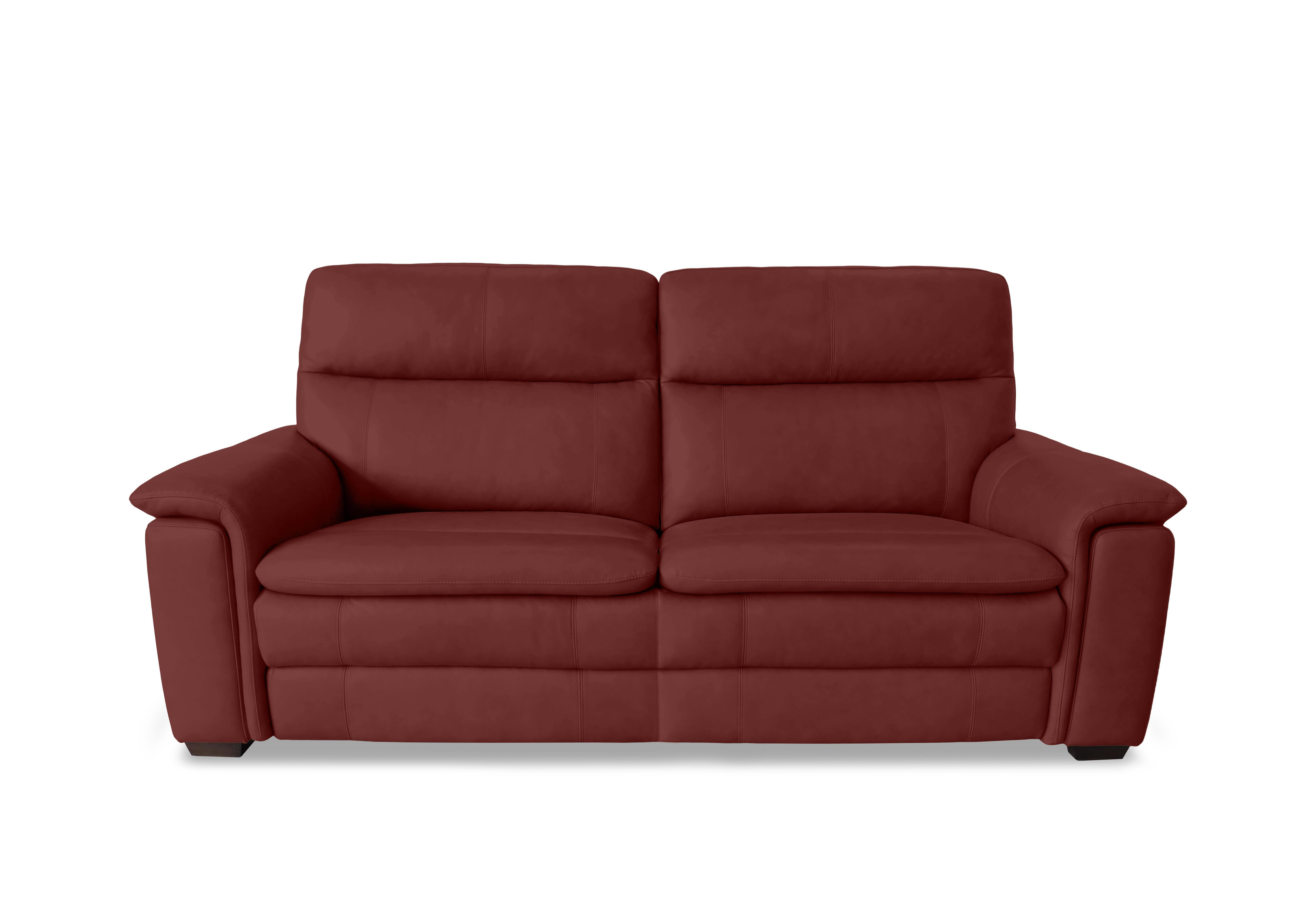 Recharge 3 Seater Leather Sofa in Bv-035c Deep Red on Furniture Village