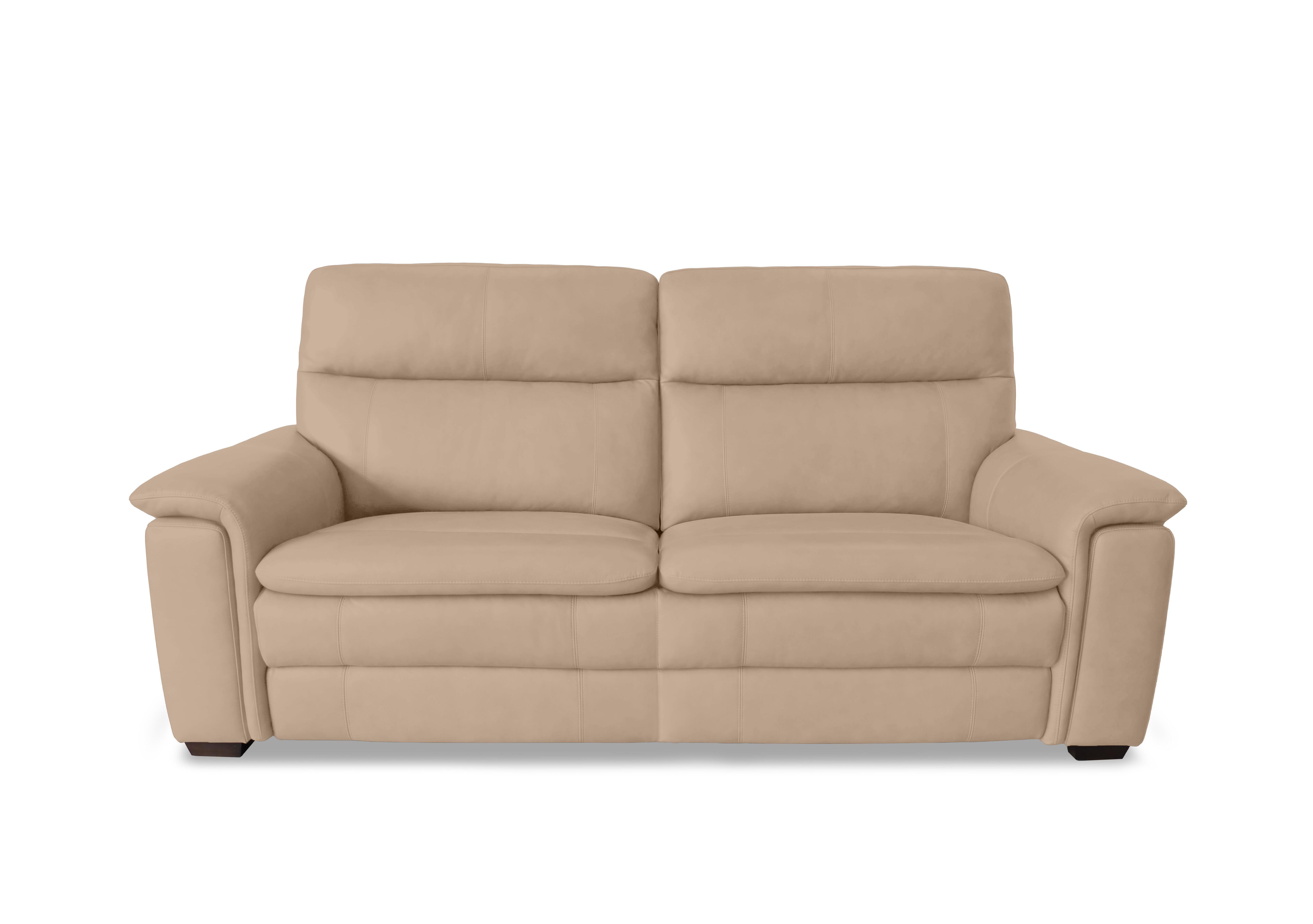 Recharge 3 Seater Leather Sofa in Bv-039c Pebble on Furniture Village
