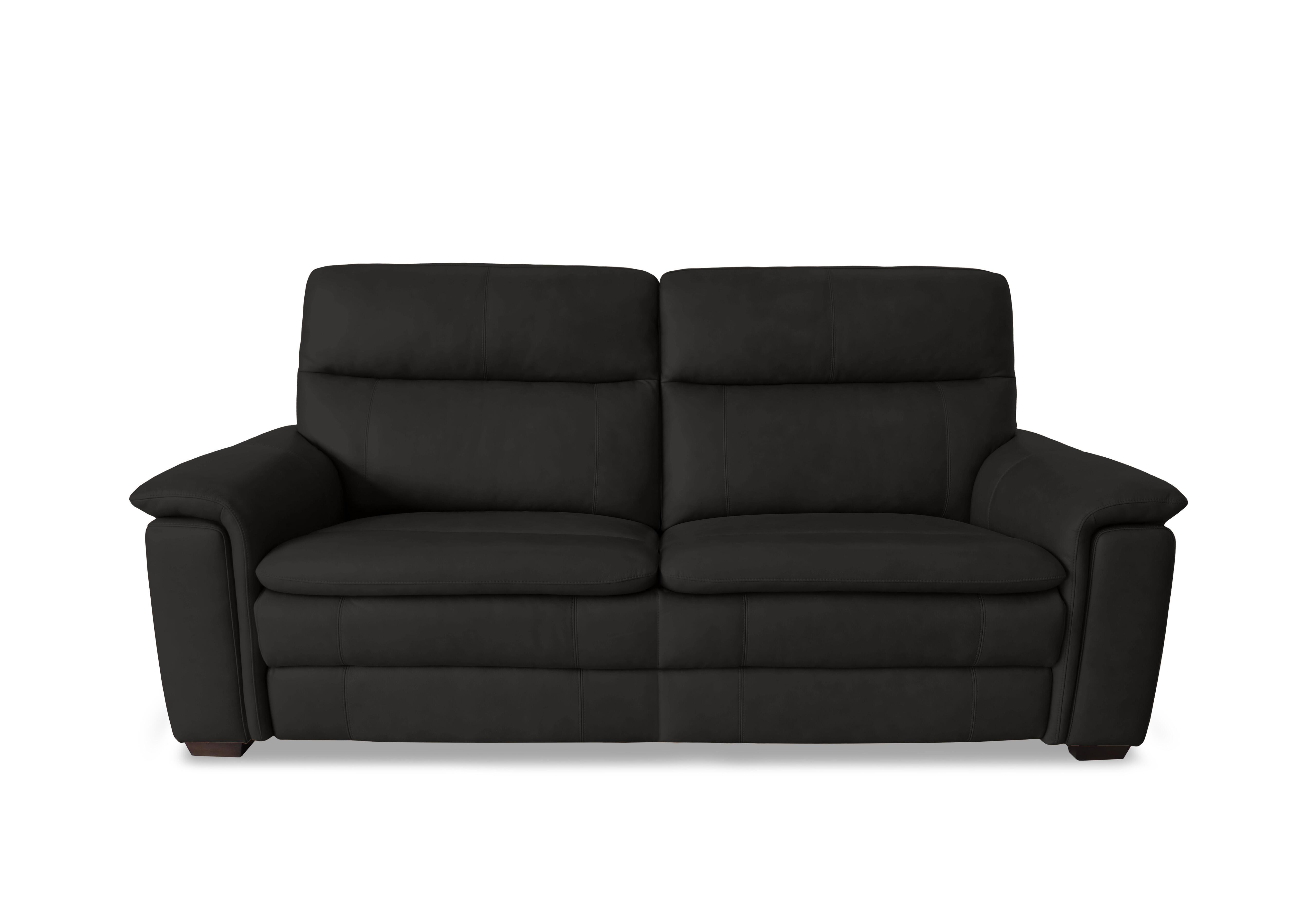 Recharge 3 Seater Leather Sofa in Bv-3500 Black on Furniture Village