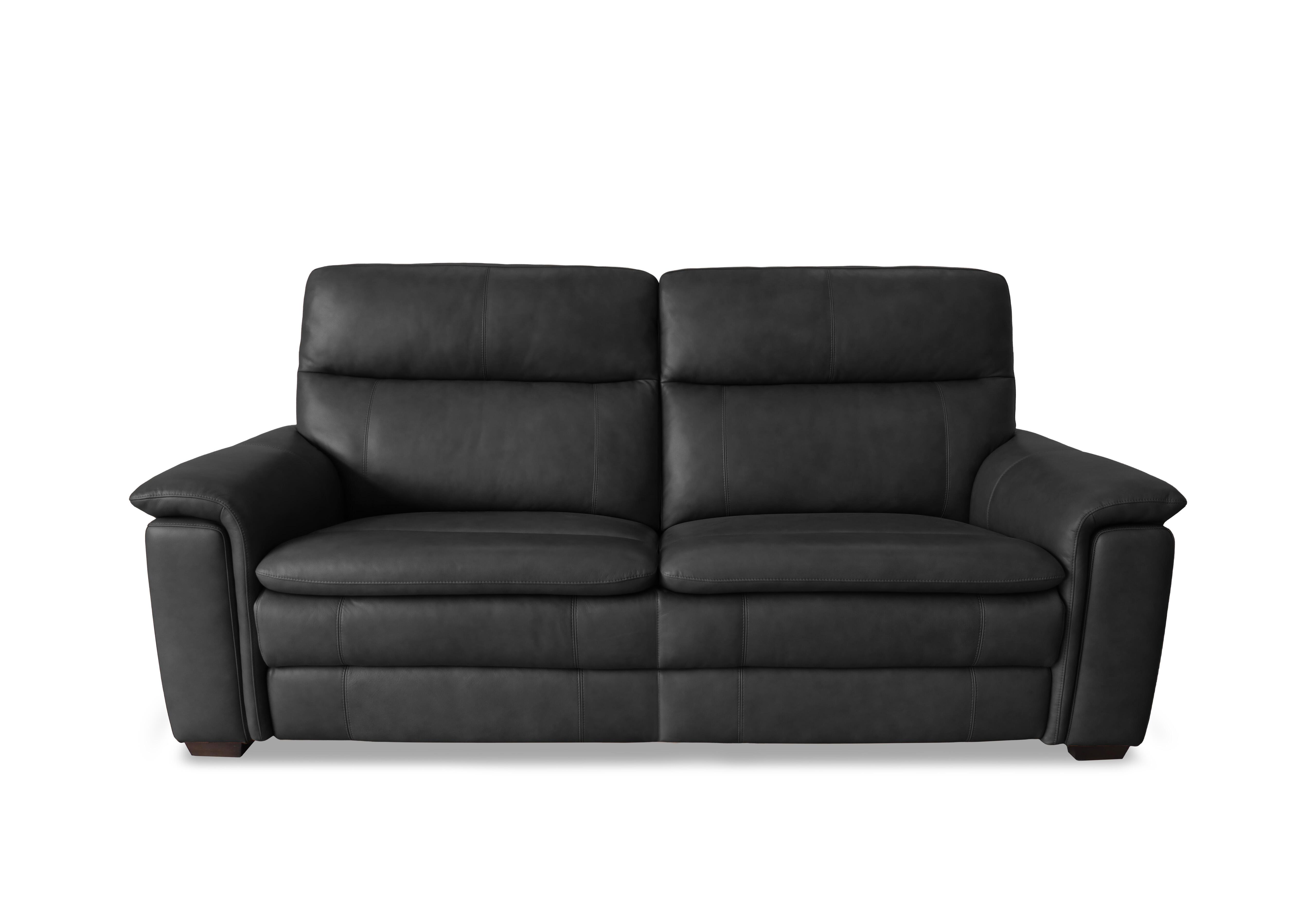 Recharge 3 Seater Leather Sofa in Ca-702e Carbon Grey on Furniture Village