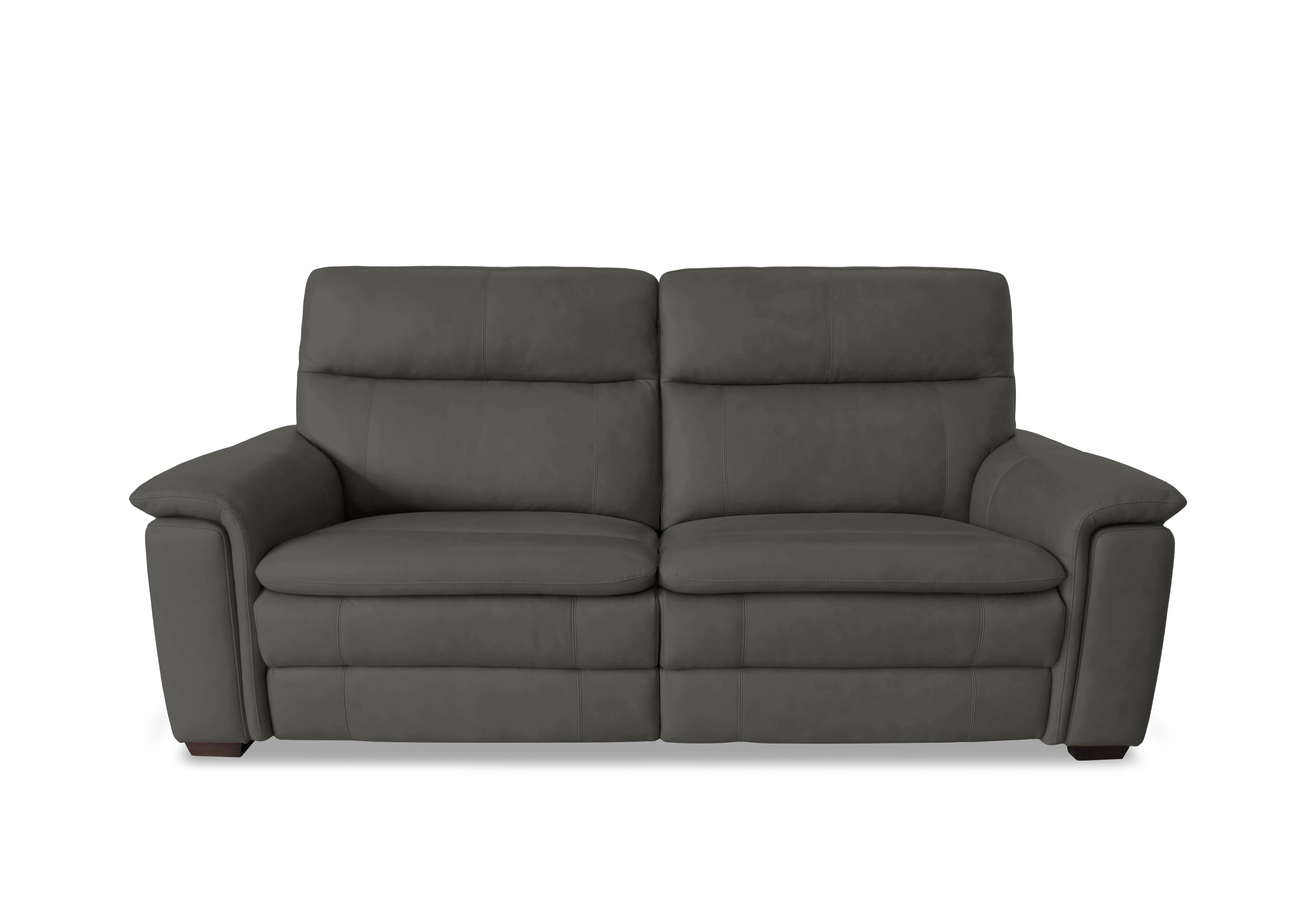 Recharge 3 Seater Leather Power Recliner Sofa with Power Headrests in Bv-088e Charcoal Grey on Furniture Village