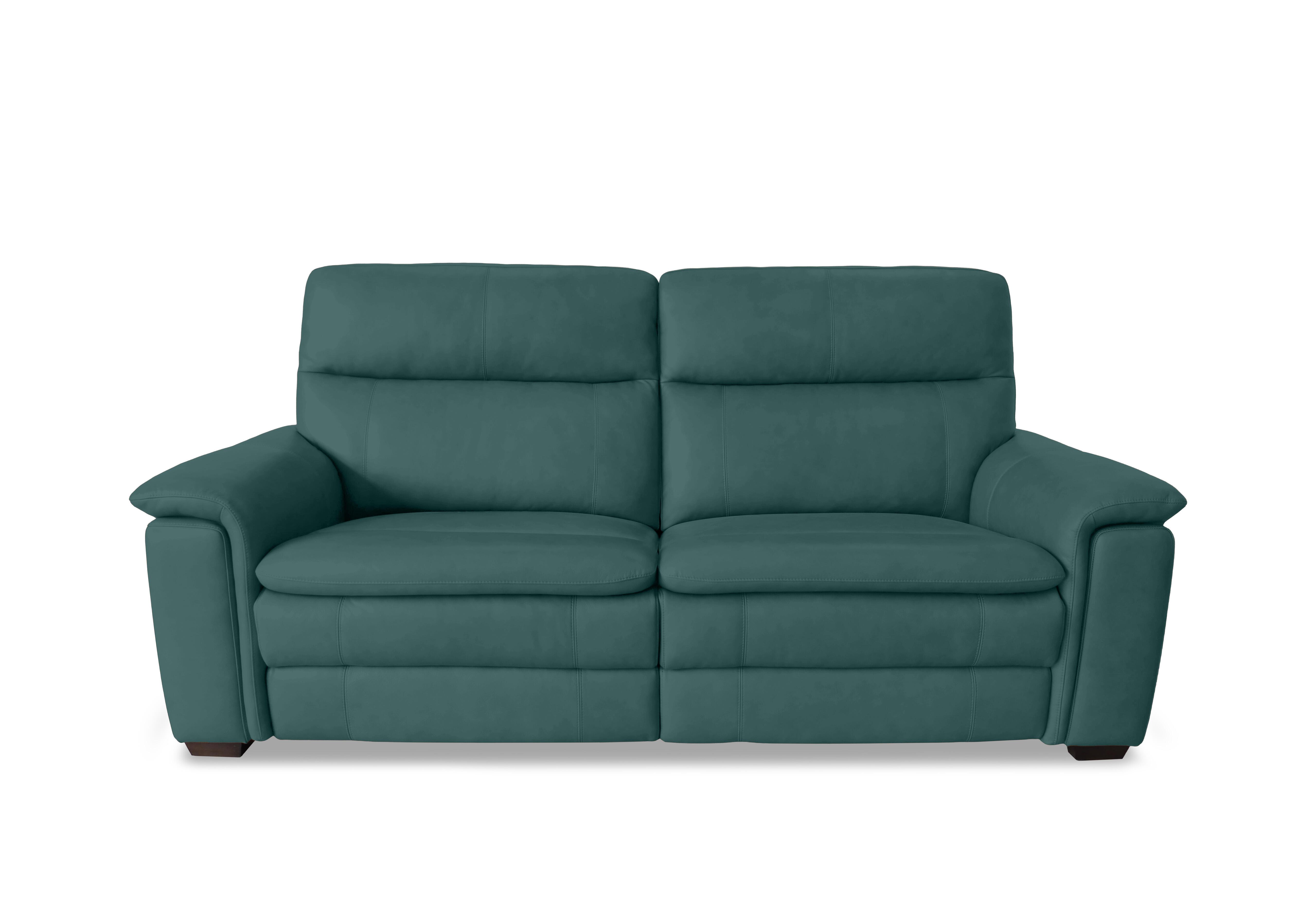 Recharge 3 Seater Leather Power Recliner Sofa with Power Headrests in Bv-301e Lake Green on Furniture Village
