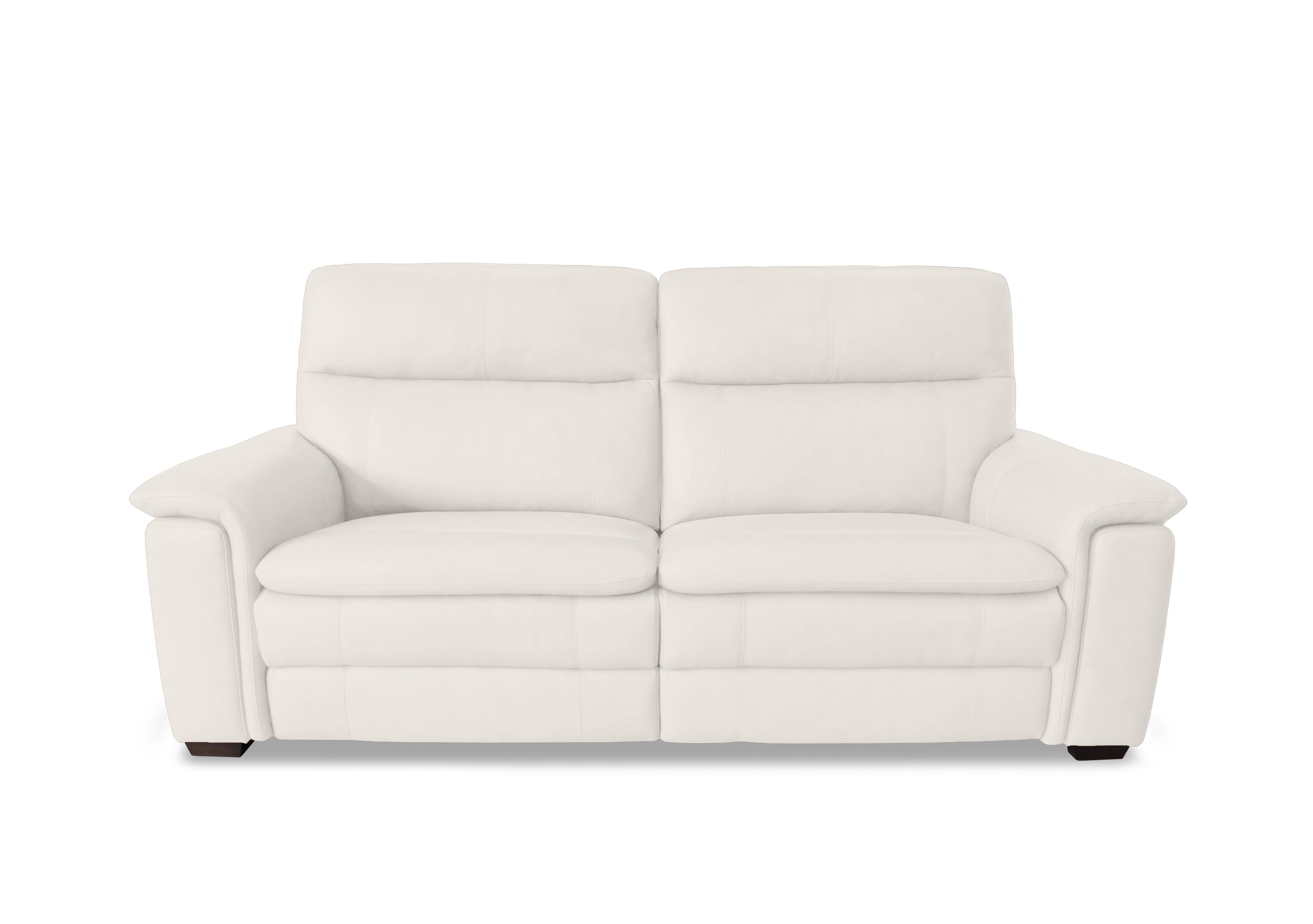 Recharge 3 Seater Leather Power Recliner Sofa with Power Headrests in Bv-744d Star White on Furniture Village