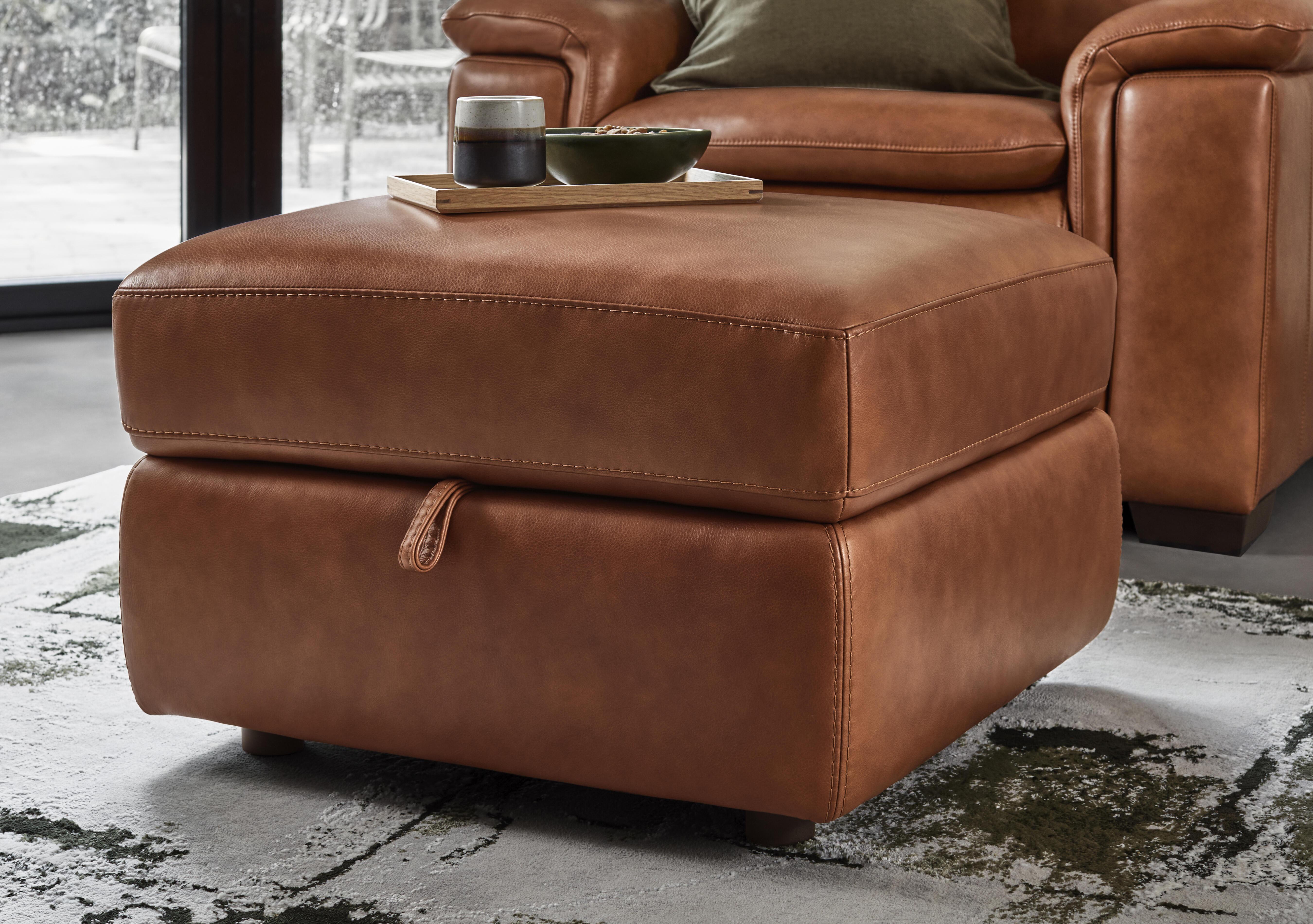 Recharge Leather Storage Footstool in  on Furniture Village