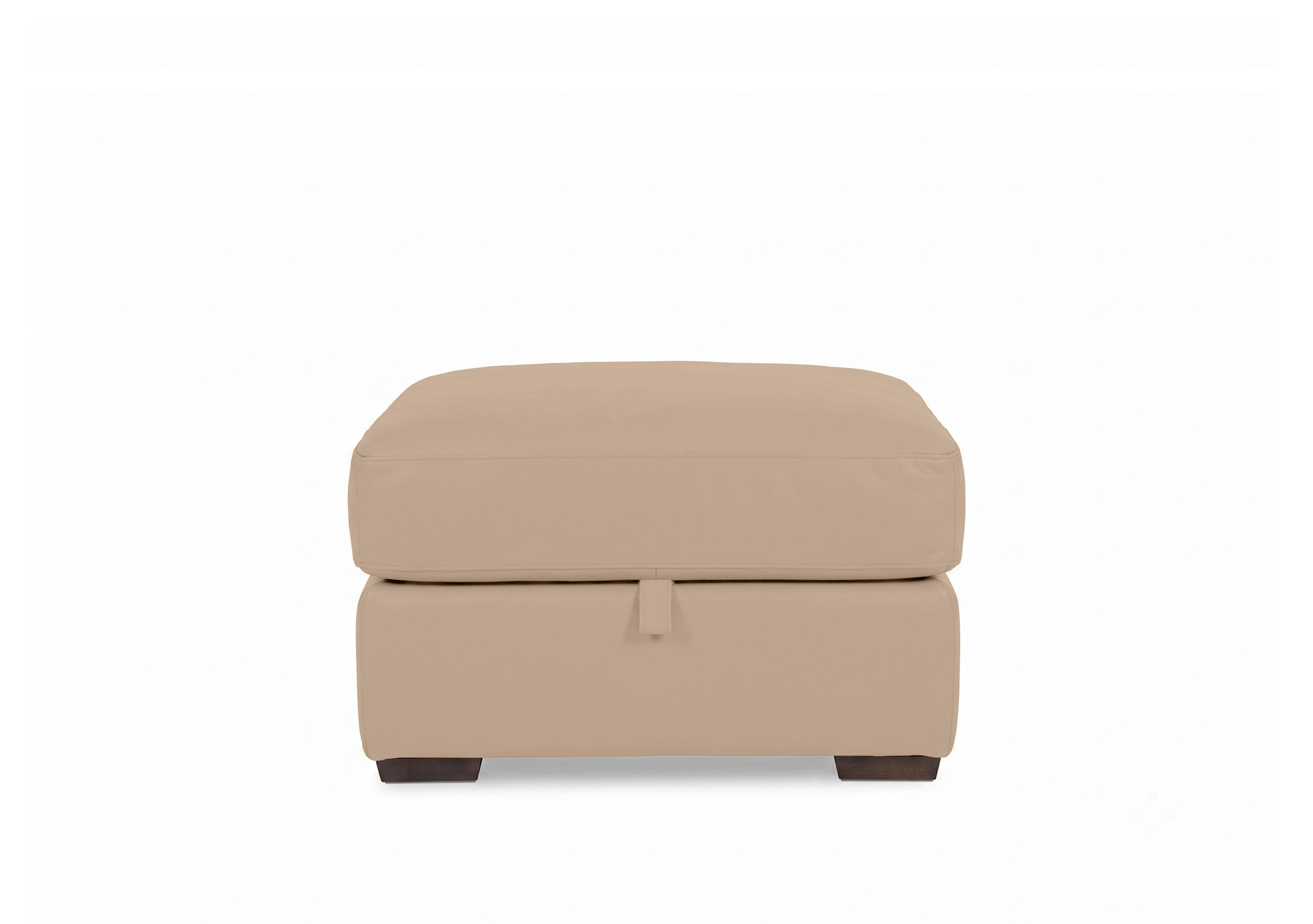 Recharge Leather Storage Footstool in Bv-039c Pebble on Furniture Village