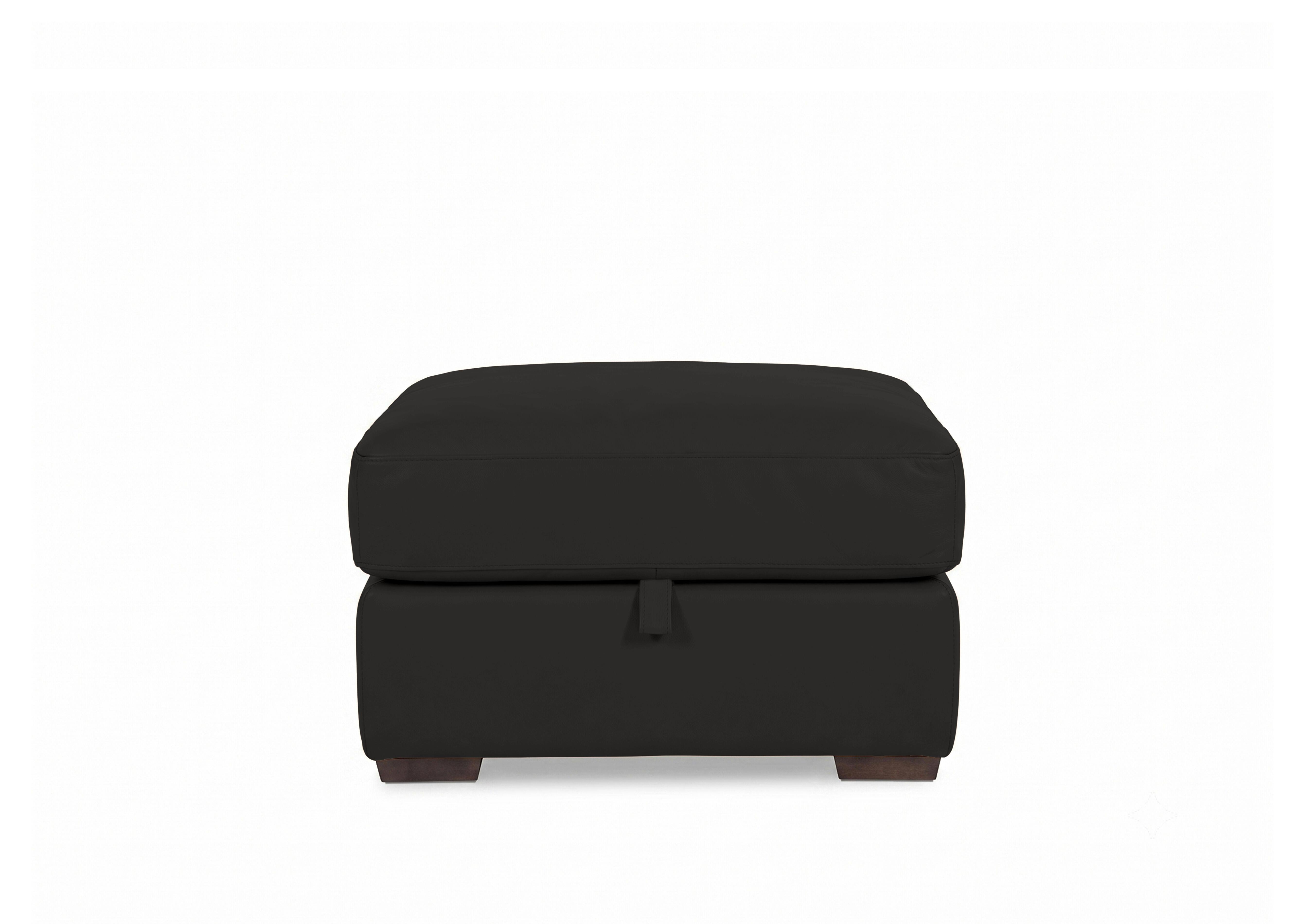 Recharge Leather Storage Footstool in Bv-3500 Black on Furniture Village