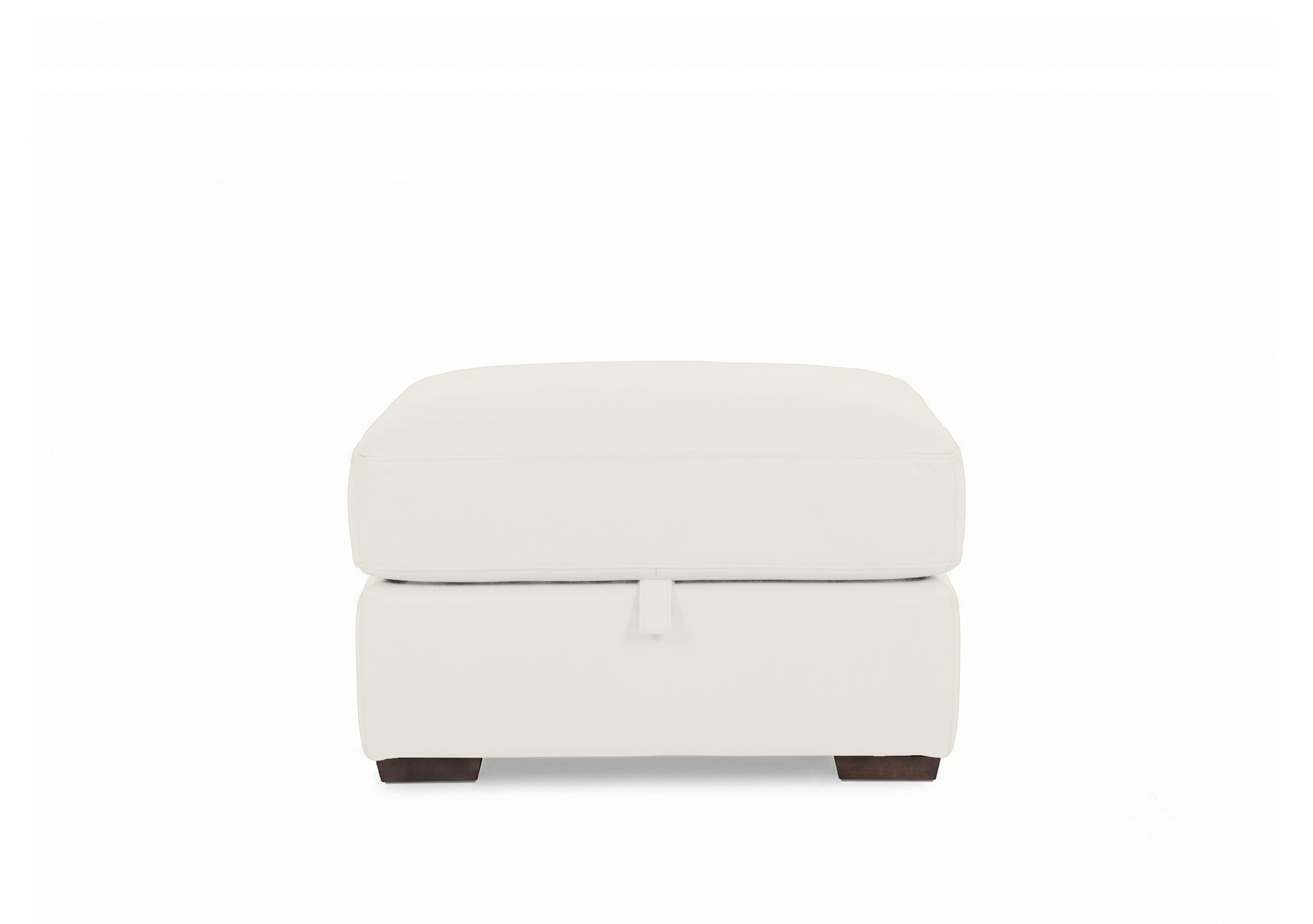 Recharge Leather Storage Footstool in Bv-744d Star White on Furniture Village